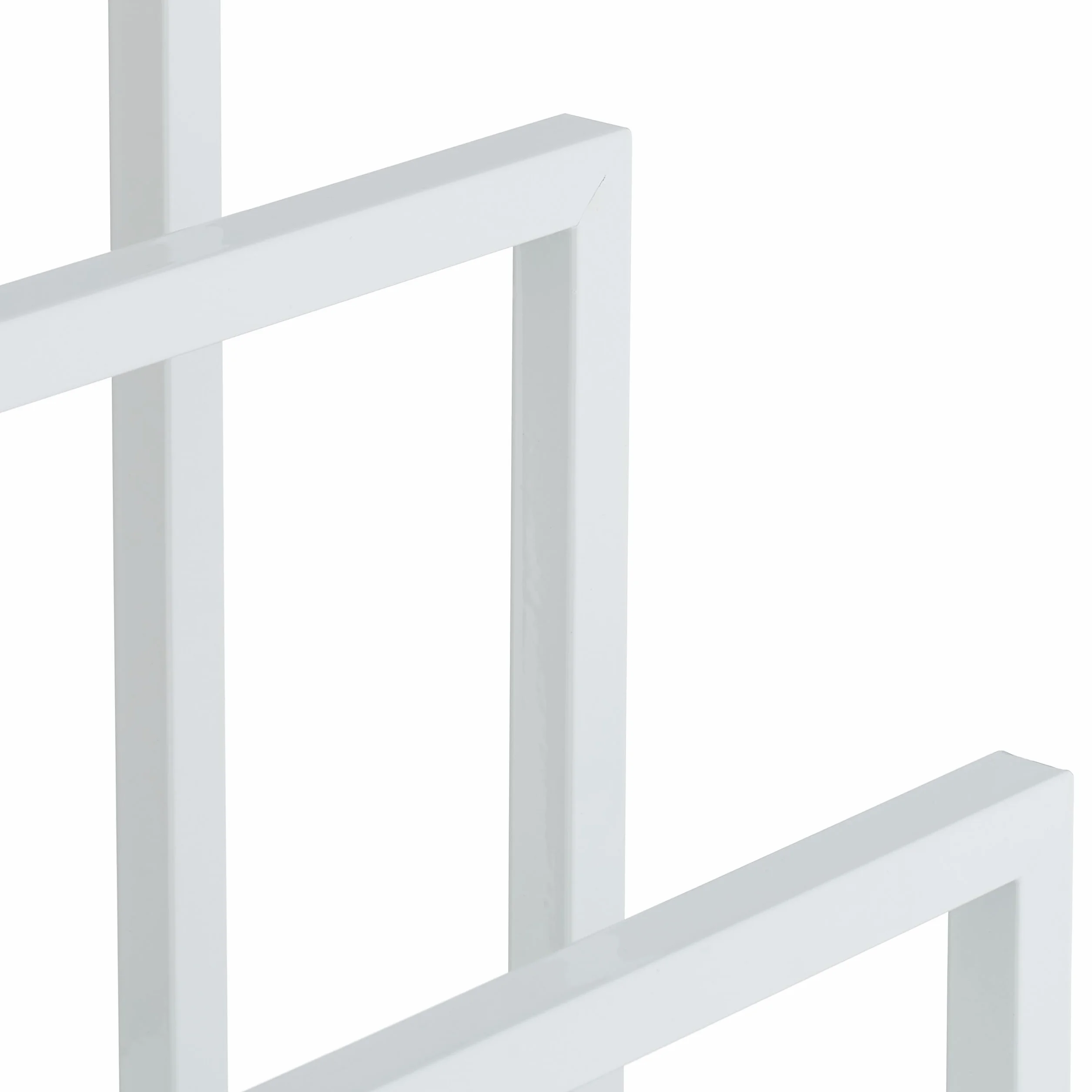 Relaxdays Portasciugamani a 4 Bracci Sfalsati, Ferro, Bianco, 96,5x45x29 cm