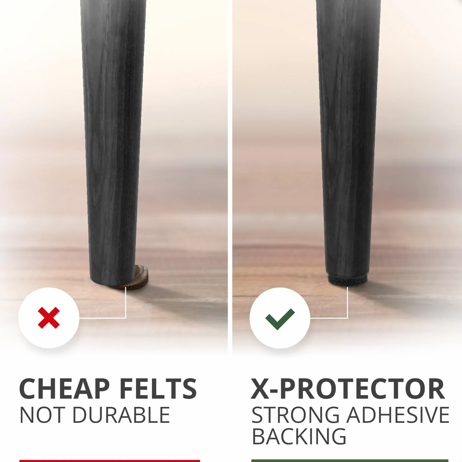 Feltrini X-PROTECTOR 235 sztuk Nero do nóg mebli, ochrona podłogi drewnianej i laminowanej