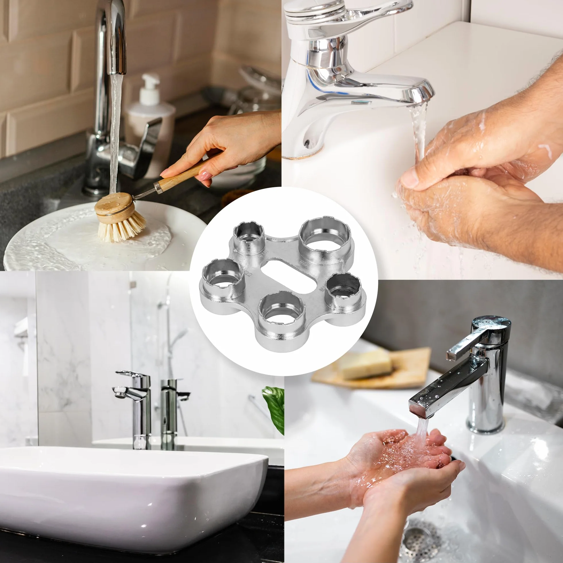 ECENCE Chiave per rompigetto rubinetto in lega di zinco M16 18 22 24 28