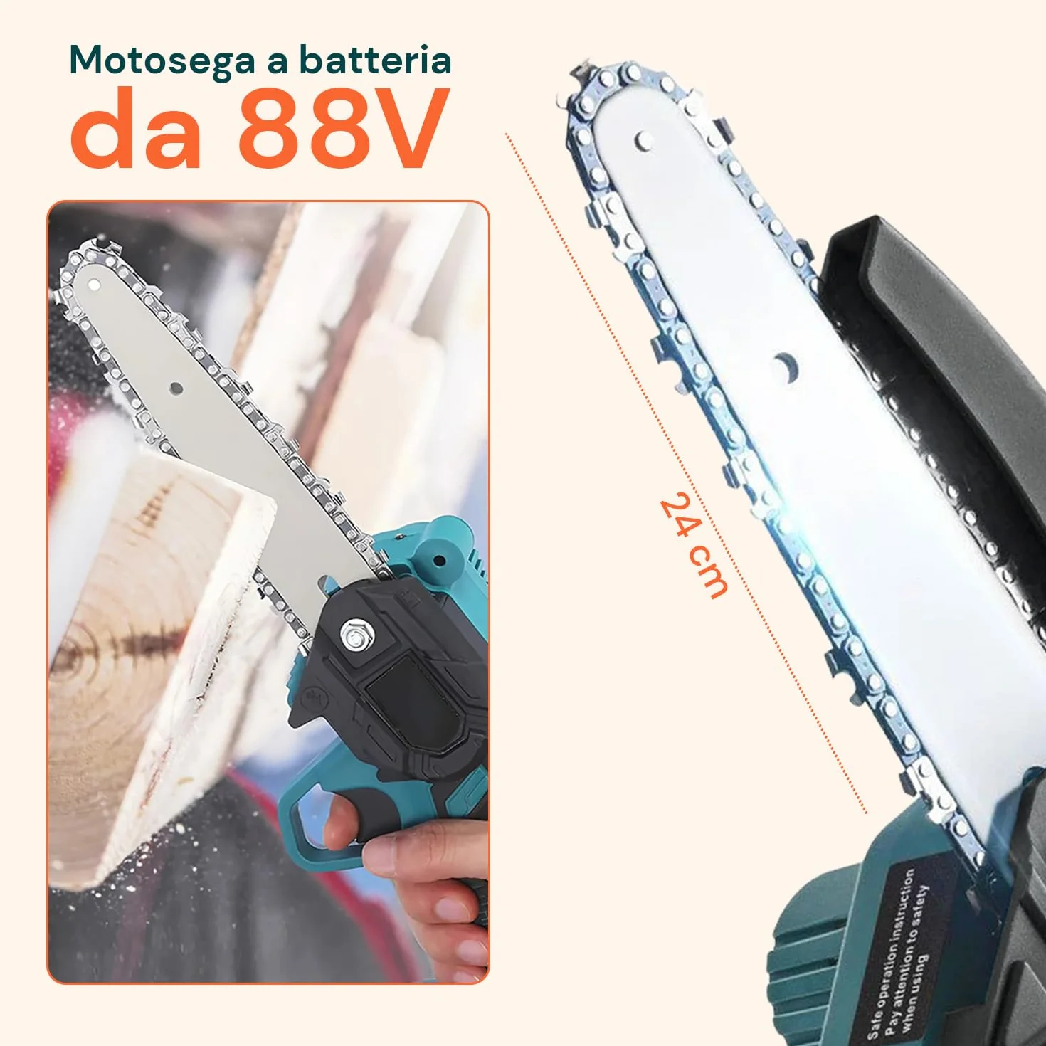 Avilia Kit Potatura 3 in 1 Forbici Potatura a Batteria Motosega 88V Asta Telescopica Giardinaggio