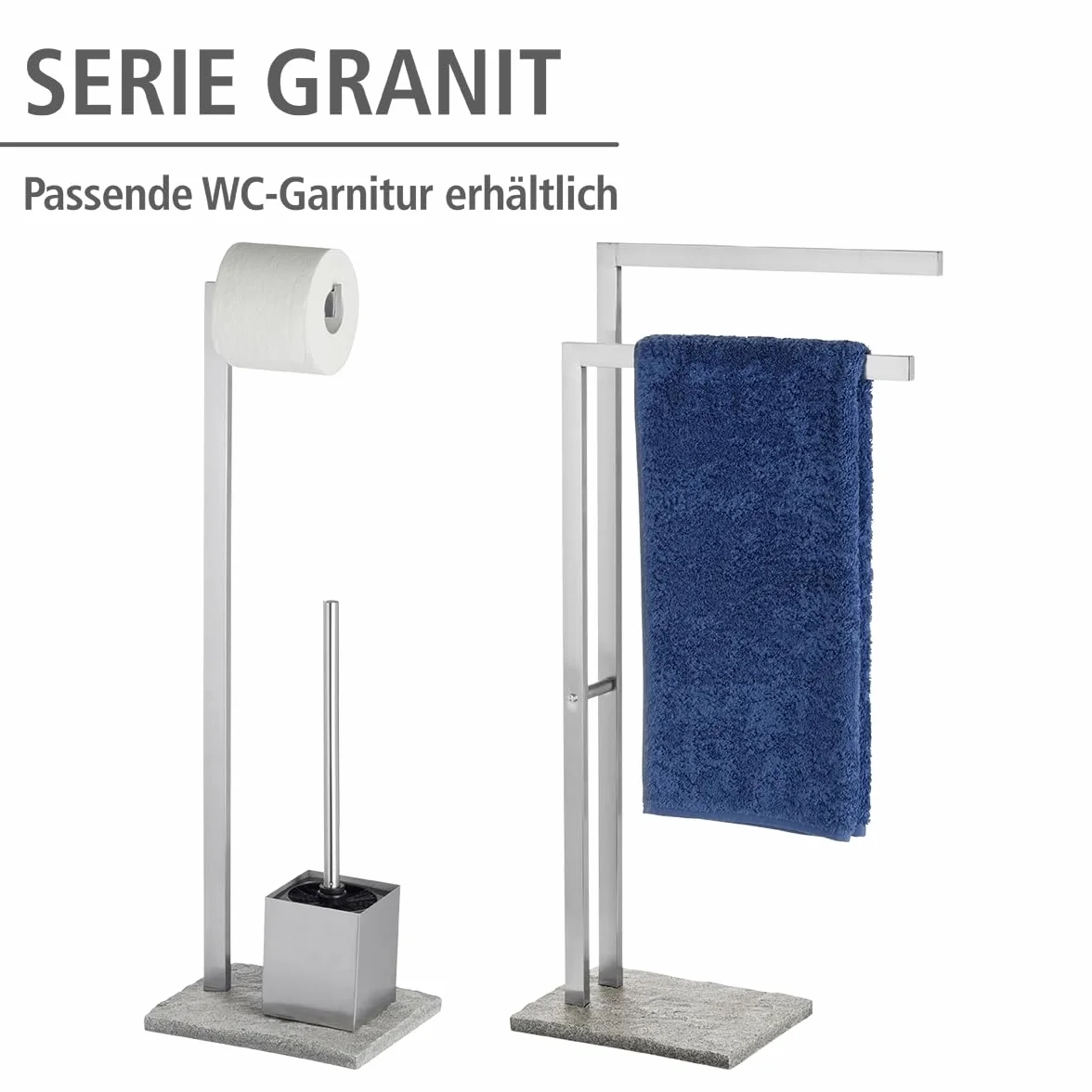 WENKO Piantana portasalviette Granite Acciaio inossidabile 43.5 x 86.5 x 20 cm Satinato