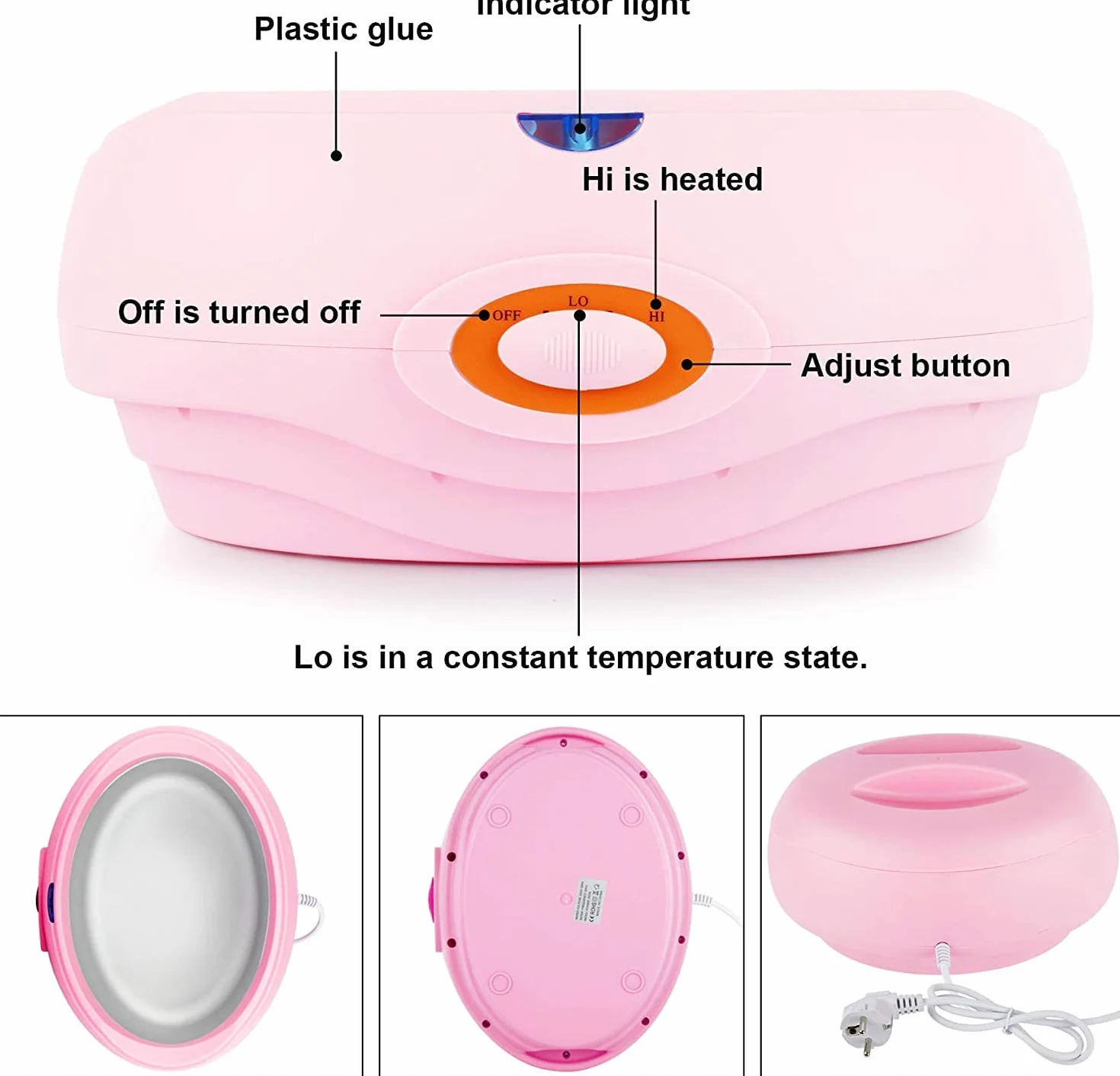 Gel di paraffina per mani e piedi, dispositivo di riscaldamento per bagno di paraffina Forever Speed con 900 g di cera di paraffina per mani e piedi idratanti e artrite calmante (rosa)