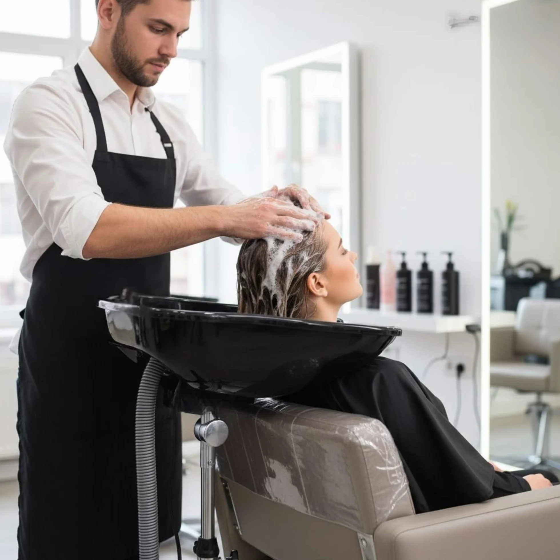 Altéax Lavatesta Portatile Per Parrucchieri Ovale, Regolabile in Altezza e Inclinazione – Dal Design Ergonomico può Essere Utilizzato Come Lavatesta per Disabili - Lavatesta Parrucchiera Professionali