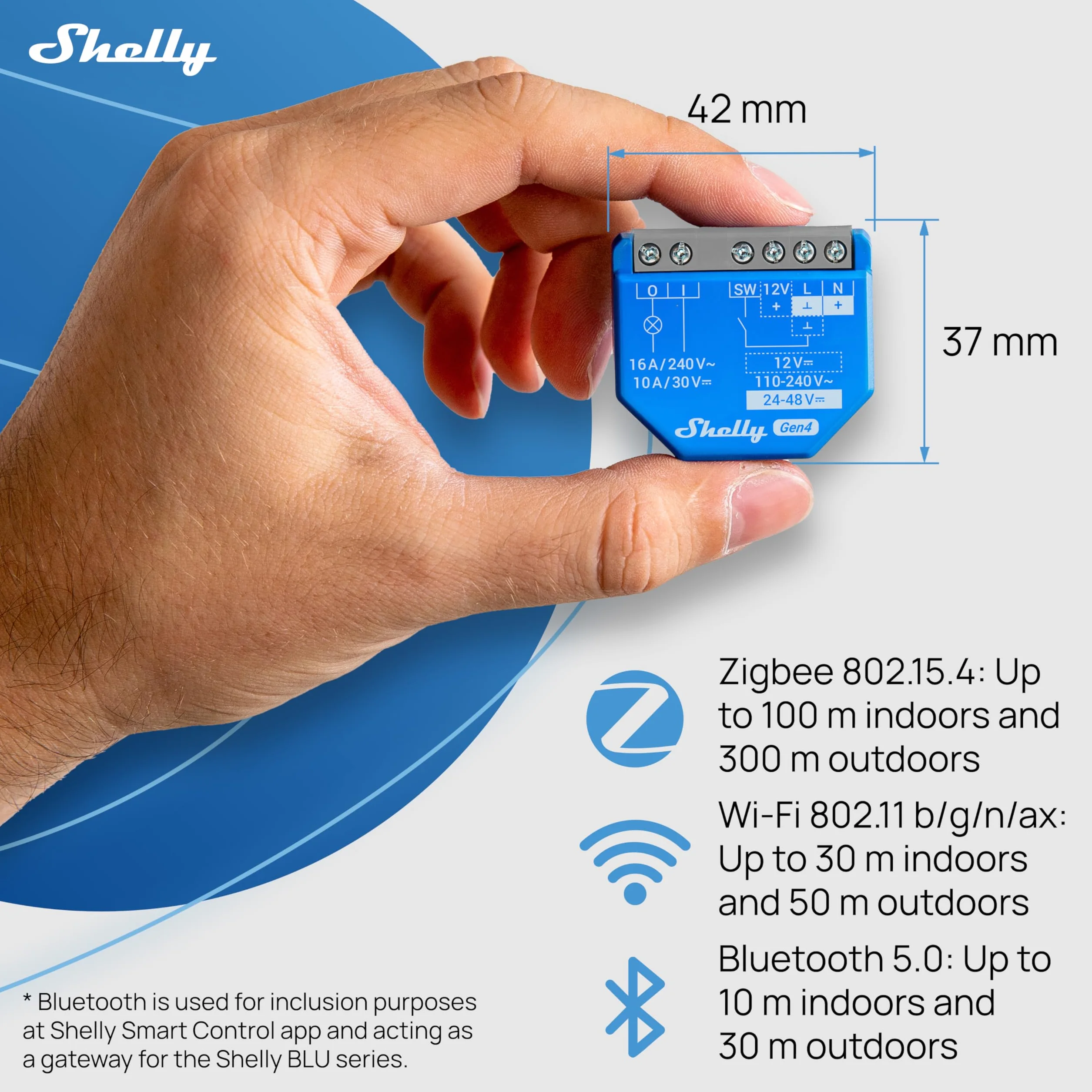 Shelly 1 Gen4 Inteligentny Przekaźnik Wi-Fi 1 Kanał 16A Bezprzewodowy Matter Alexa Google HomeKit Zigbee 2 Sztuki