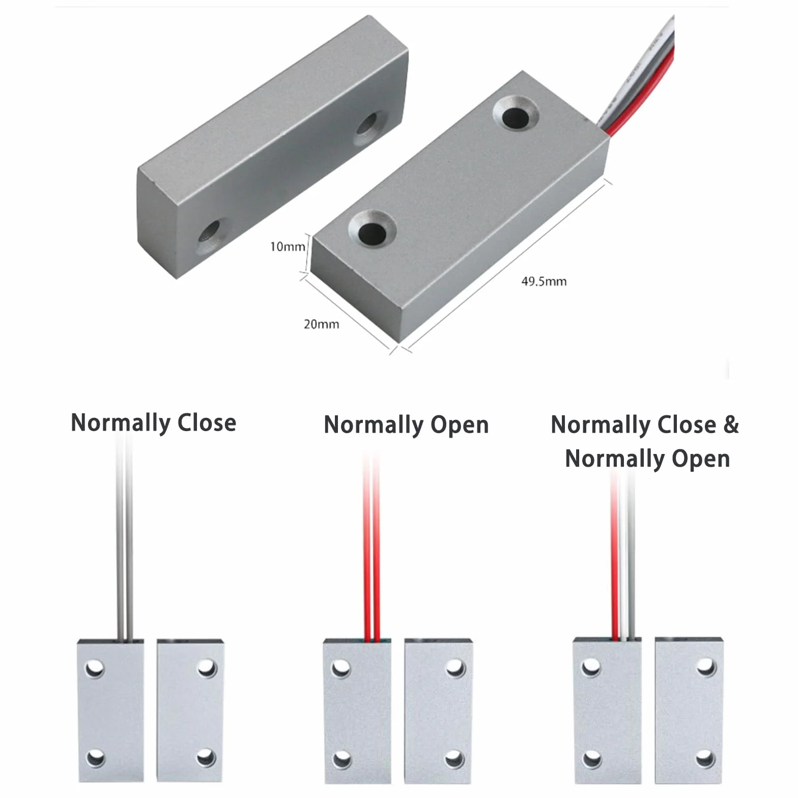 Cavo contatto magnetico sensore porta allarme sicurezza NC per porte finestre casa garage magazzino