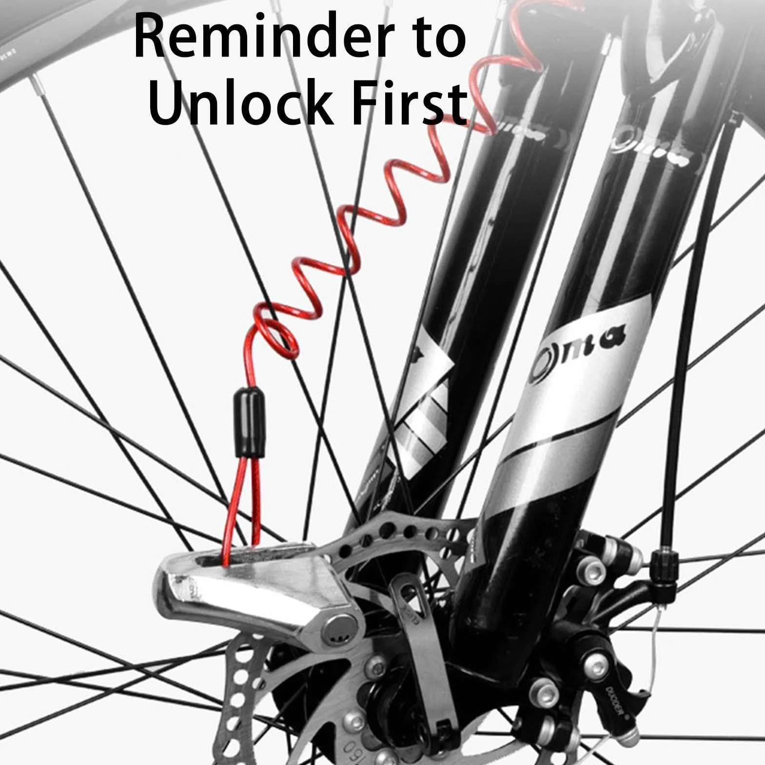 Filo promemoria serratura antifurto 120 cm acciaio PVC molla sicurezza per moto scooter biciclette