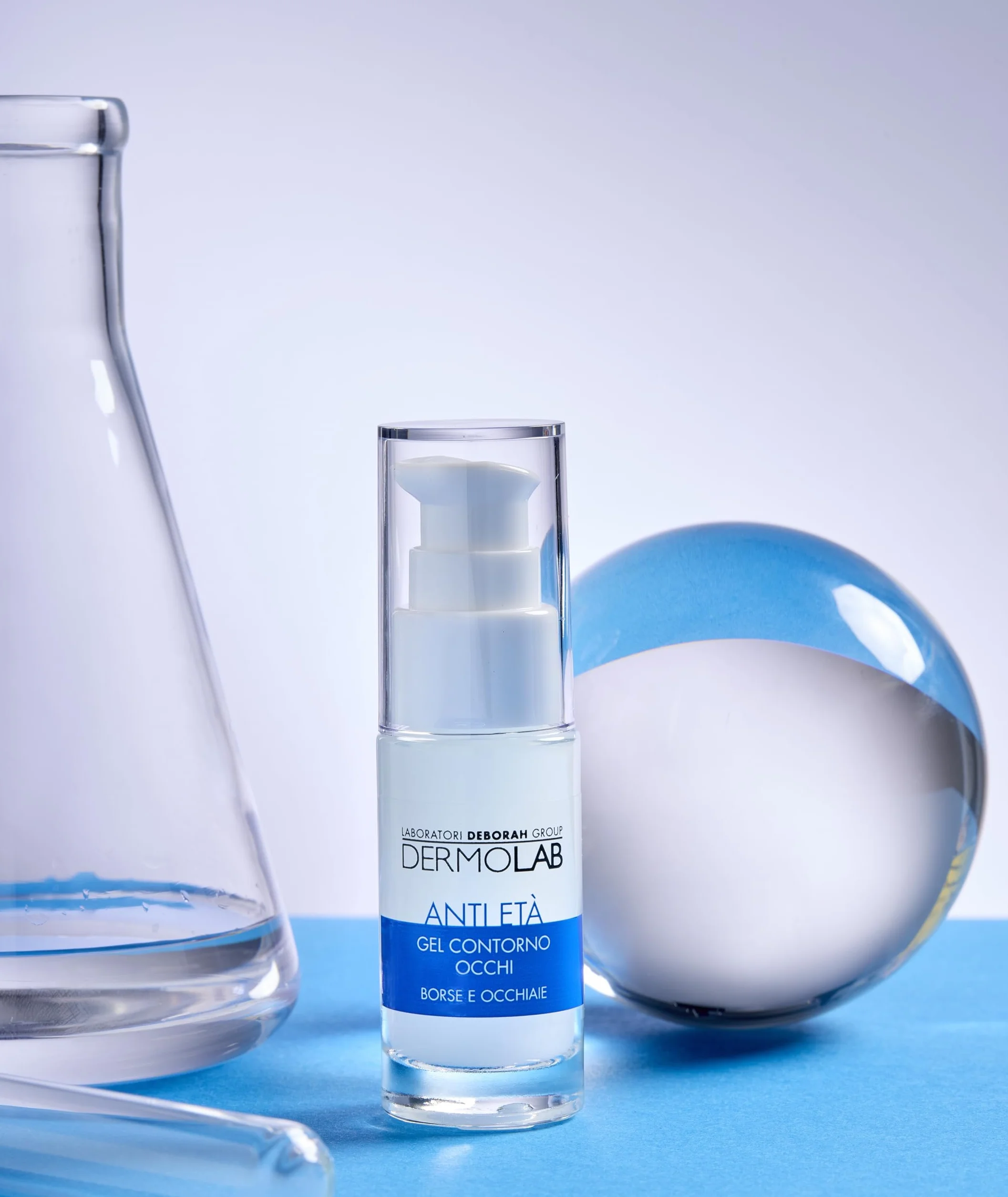 Dermolab - Gel Contorno Occhi Antirughe con Acido Ialuronico, per Tutti i Tipi di Pelle, Minimizza Borse e Occhiaie, Effetto Lifting, Illuminante e Levigante, Rimpolpa la Cute, 15ml
