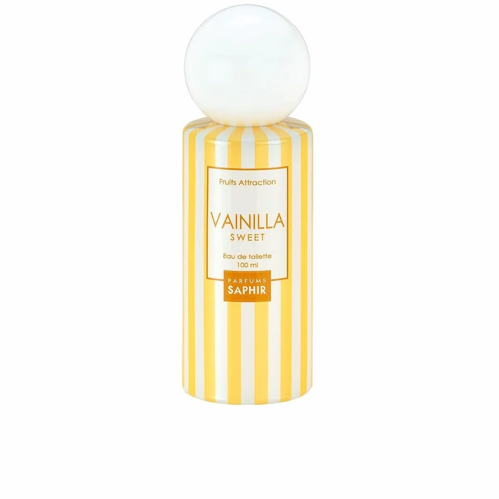 PARFUMS SAPHIR Fruits Attraction Vainilla Sweet - Eau De Toilette Con Vaporizzatore Da Donna, color Vaniglia, 100 ml