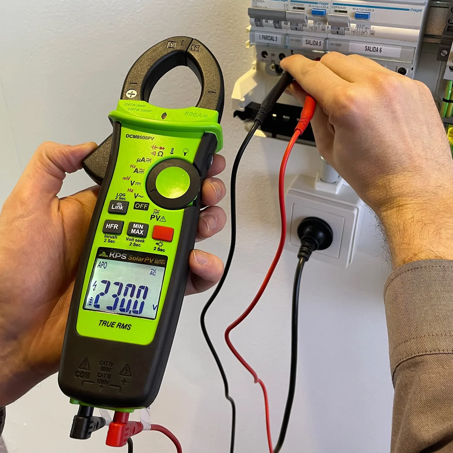 Pinza Amperometrica TRMS con Bluetooth KPS-DCM8500PV 1500VAC 2000VDC 600A 4000µA DC Solari