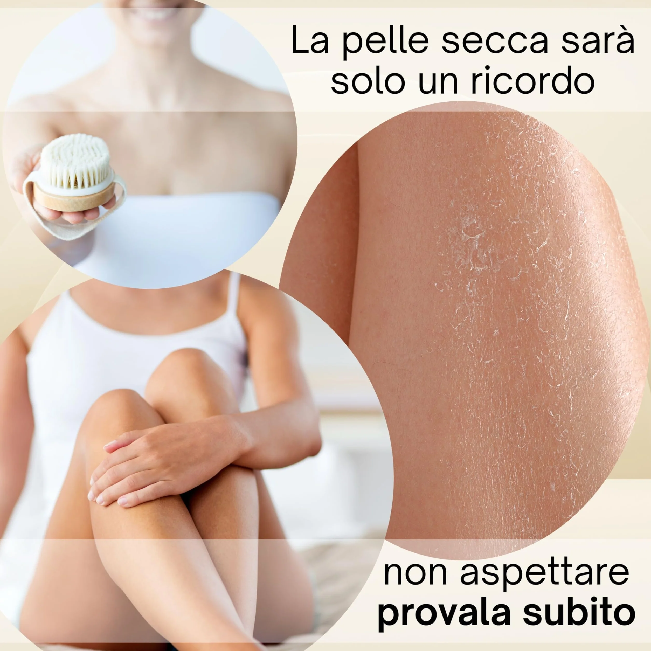 Spazzola Corpo a Secco Setole Naturali e GUIDA al Dry Brushing Corpo - Spazzola cellulite - Spazzola a Secco Corpo Esfoliante per una Pelle subito Liscia e Tonica Stimola la Circolazione