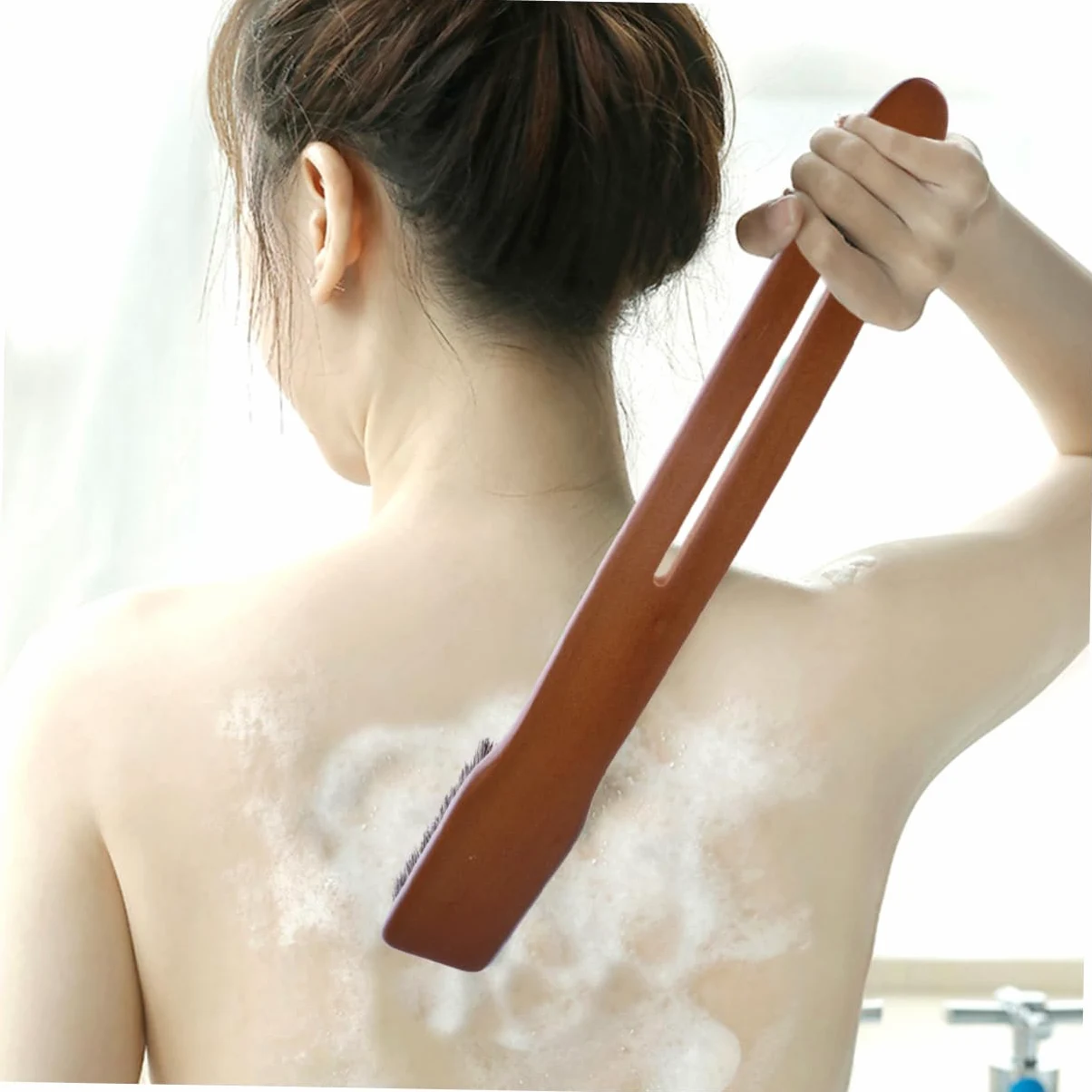 Healvian 2 Pezzi Spazzola da con Setole Naturali Funzione Esfoliante Favorisce La Circolazione Marrone
