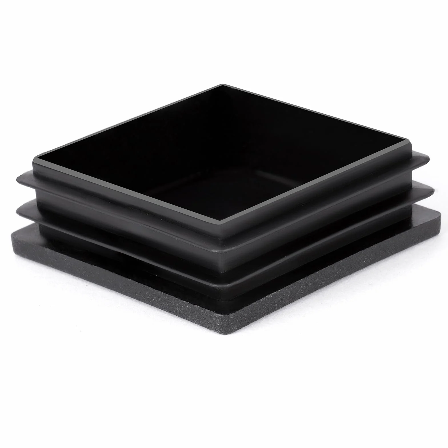 Tappi Quadrati PE Plastica 50x50 mm Nero Antiscivolo Protezione Tubi Sedie
