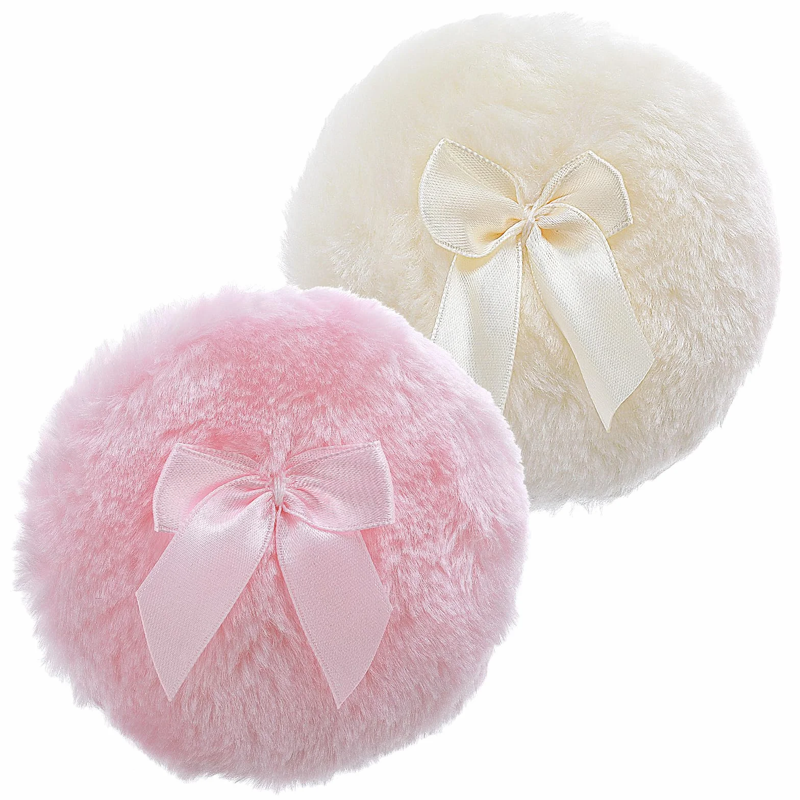 Sibba Sbuffo In Polvere Grande Soffice 10 Cm Ultra Morbido Lavabile Riutilizzabile In Velluto Per Viso Corpo Cipria Soffio In Polvere Strumento Per Il Trucco Bagnato E Asciutto (Rosa E Giallo)