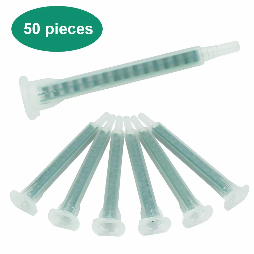 Tubo di Miscelazione Statico Verde 50 Pezzi 83mm AB Ugelli Miscelatori per Colla Bicomponente
