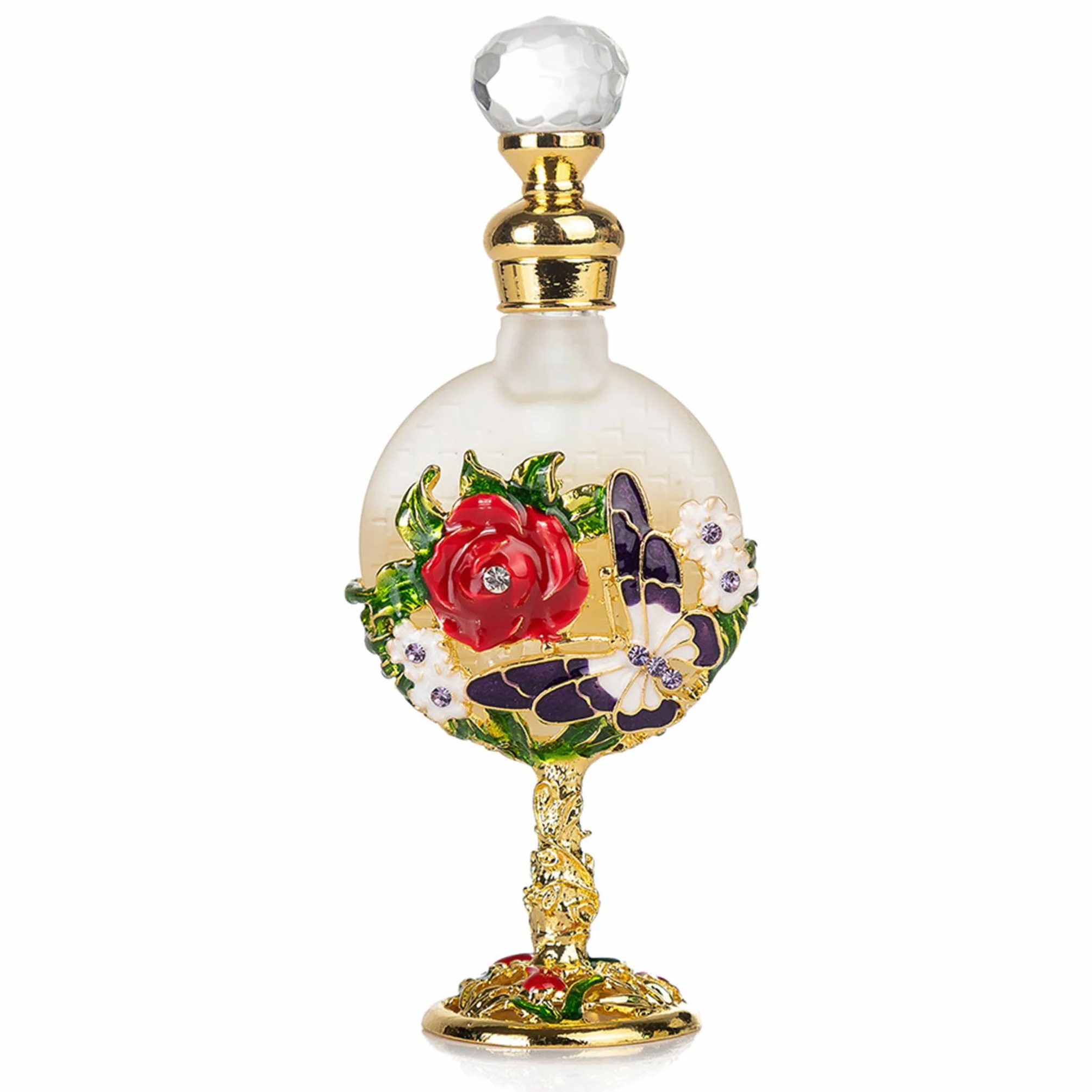 Olio di profumo arabo 12ml Strass di lusso Profumo di rosa Dubai per le donne Fragranza di olio essenziale di lunga durata arabo