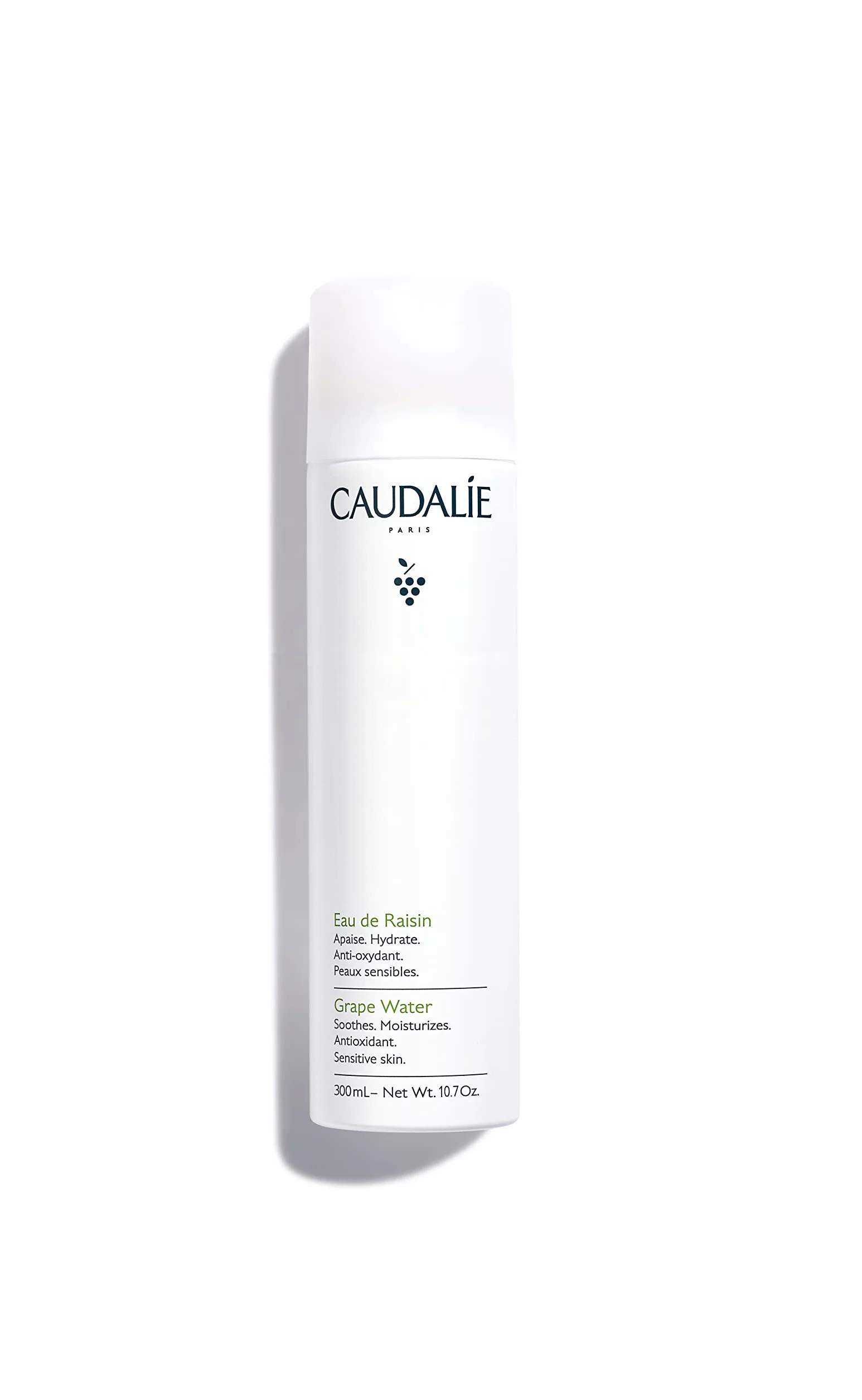 Caudalie Acqua d'Uva – Bruma Lenitiva e Idratante, 100% Uva Bio, Prebiotica e Antiossidante, Pelli Sensibili, Testata Dermatologicamente, Vegano, 300 mL