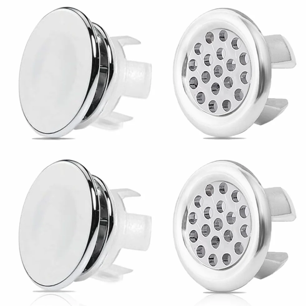 Anelli di Troppo Pieno per Lavello, Coperchio Rotondo Foro Lavandino Bagno Cucina, 4 Pezzi