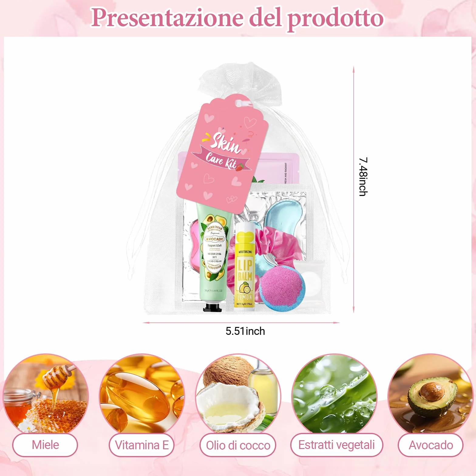 Erinde Set Spa Party da 120 Pezzi per Ragazze, Idee Regalo Donna, Accessori Spa con Maschere Viso per la Cura della Pelle, Crema Mani, Balsamo Labbra e Maschera Labbra, Set Regalo per Donne