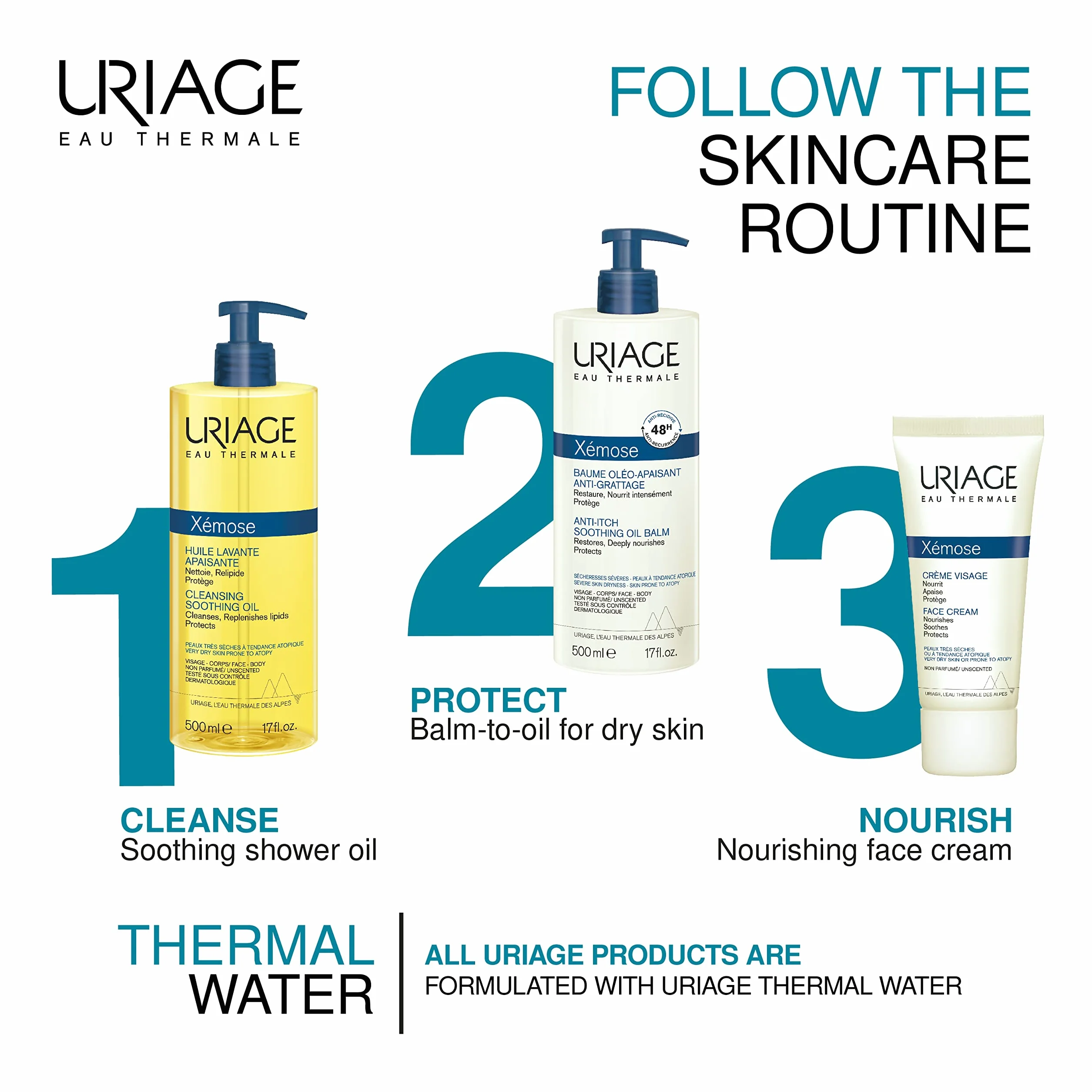 URIAGE XÉMOSE C8+ Crema corpo anti-prurito per pelle secca a tendenza atopica | Lenisce dalla prima applicazione, azione anti-recidiva di 48 ore. Balsamo nutriente per viso e corpo I Senza profumo