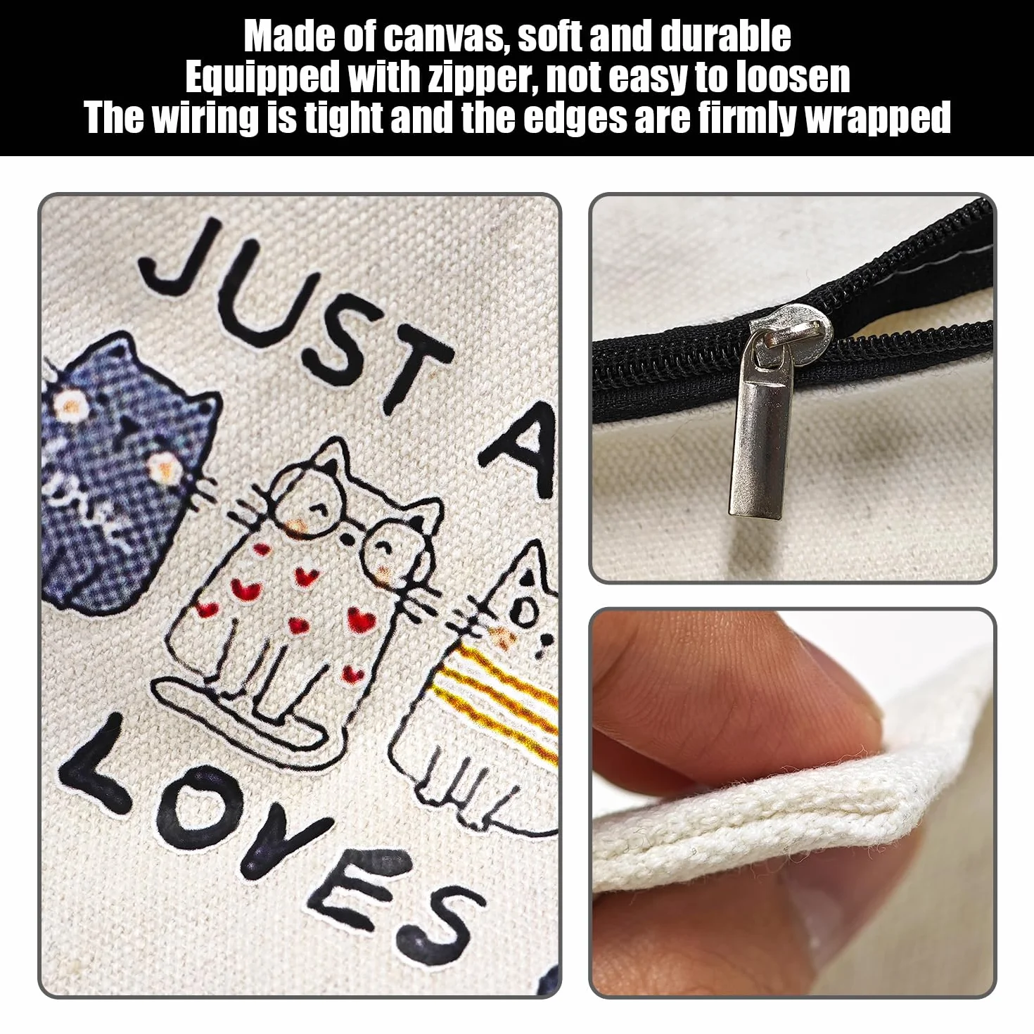 2 Pezzi di Gatto -Make -Up Sacchi E 2 Parti di Catena Chiave di Gatto, Sacchetti da Viaggio, Sacchetti di Servizi Igienici Impermeabili, Rimorchi per Sacchetti di Cartoni Animati.