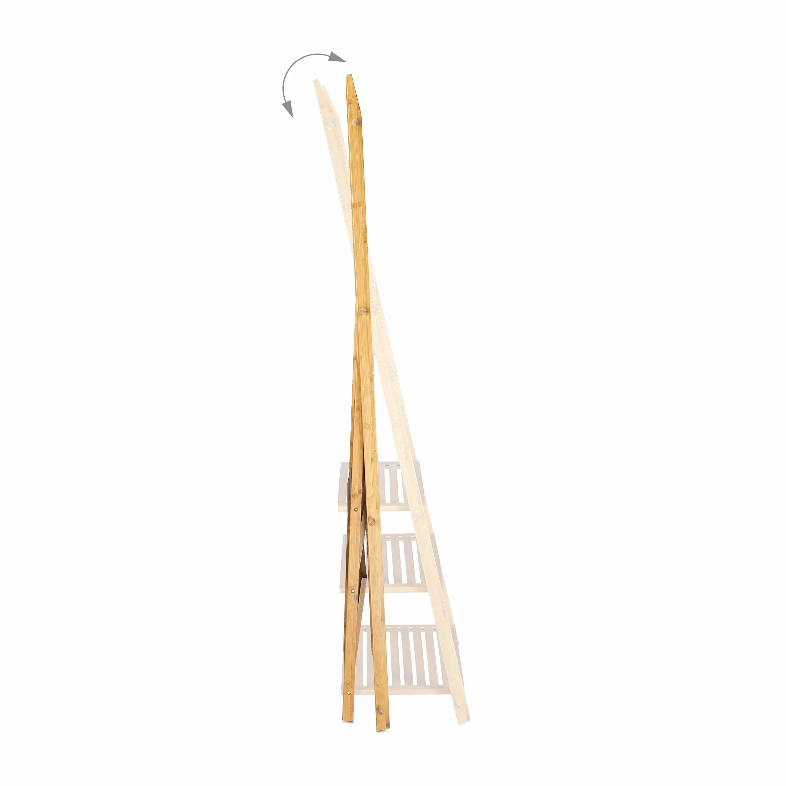 Relaxdays Porta Asciugamani Salviette da Terra Legno Marrone 31x53x152 cm