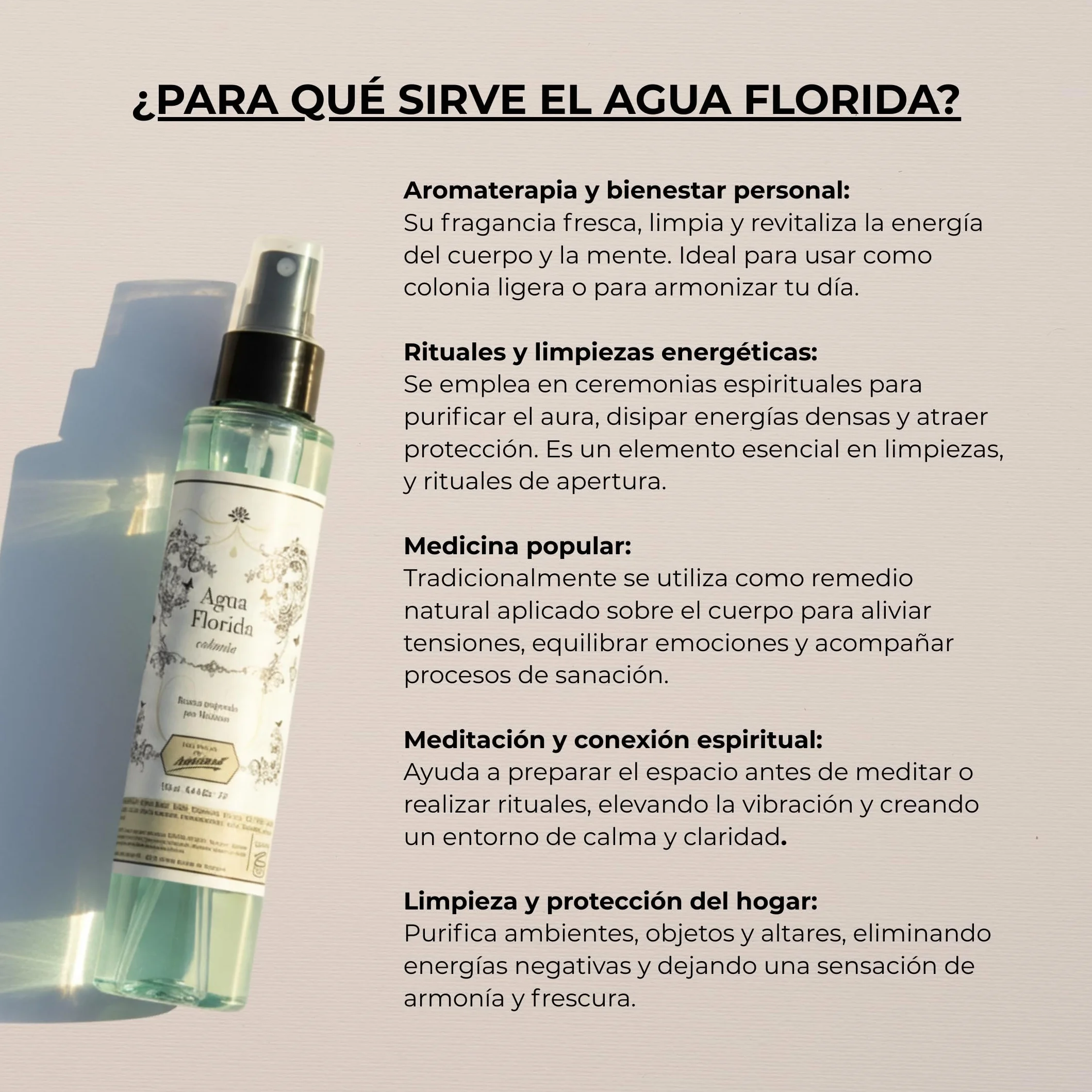 Acqua Florida Colonia Spirituale, Spray 150 ml, Aroma Floreale-Agrumato, Formula Migliorata per Pulizia Energetica e Armonizzazione, Uso Rituale e Corpo