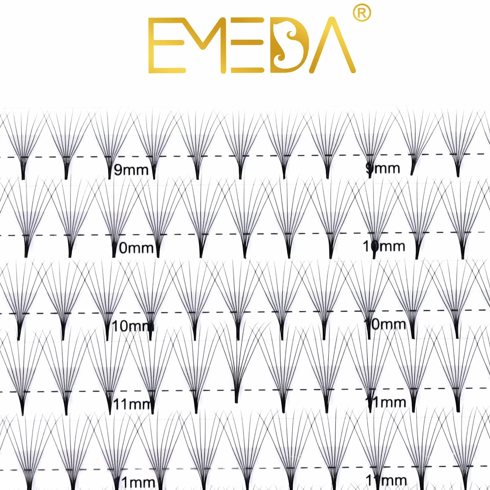 EMEDA Premade Volume Fan 8D Extension ciglia 9 linee D Ciglia arricciate Volume ciglia 0.07mm 9mm-14mm Mix Length Extension ciglia voluminose pre-confezionate Ciglia a grappolo 8D (8D D 0.07 Mix)