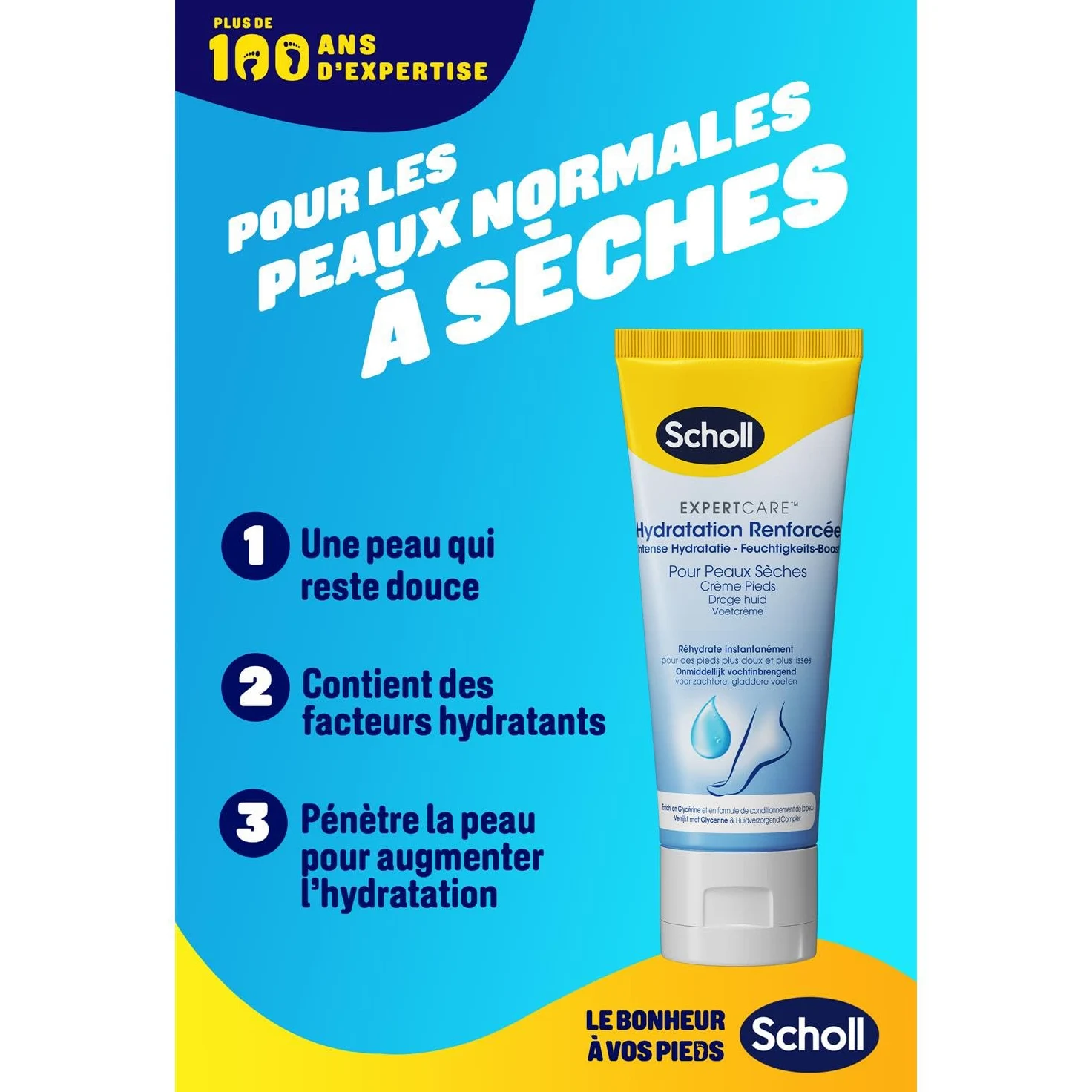 SCHOLL 2 creme idratanti rinforzate per pelle secca, 75 ml
