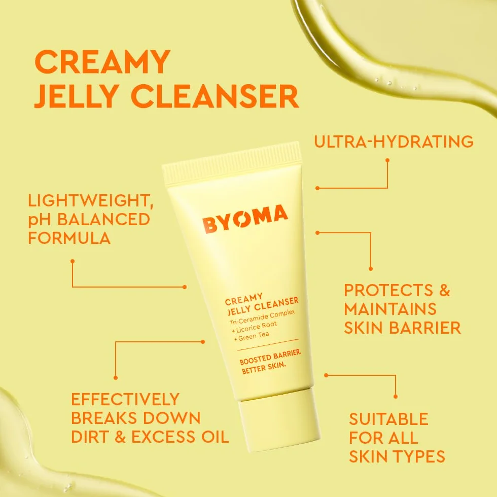 BYOMA So Clear Set - Barrier Repair Skincare Set for Acne Prone Skin - Creamy Jelly Cleanser, Clarifying Face Serum & & Gel-Cream Moisturizer - Unclogs Pores, Targets Blemishes - 30ml, 15ml, 15ml