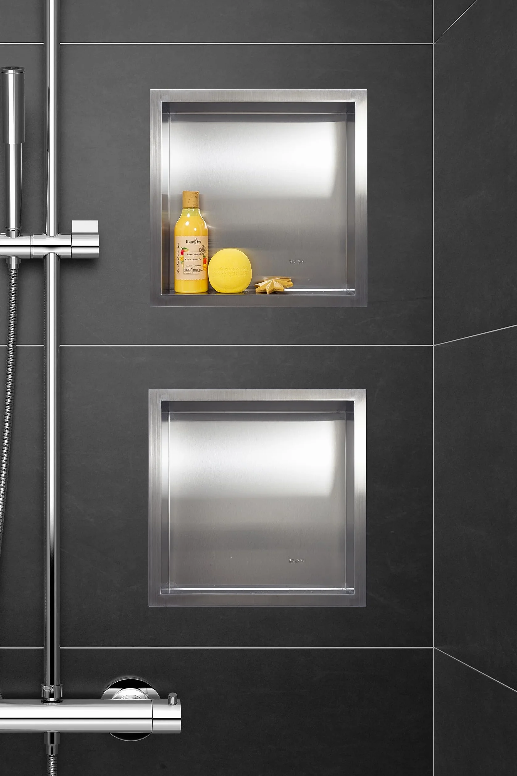 WALL-BOX ONE Nicchia Doccia a Parete in Acciaio Inox 30x30x7cm Impermeabile per Bagno