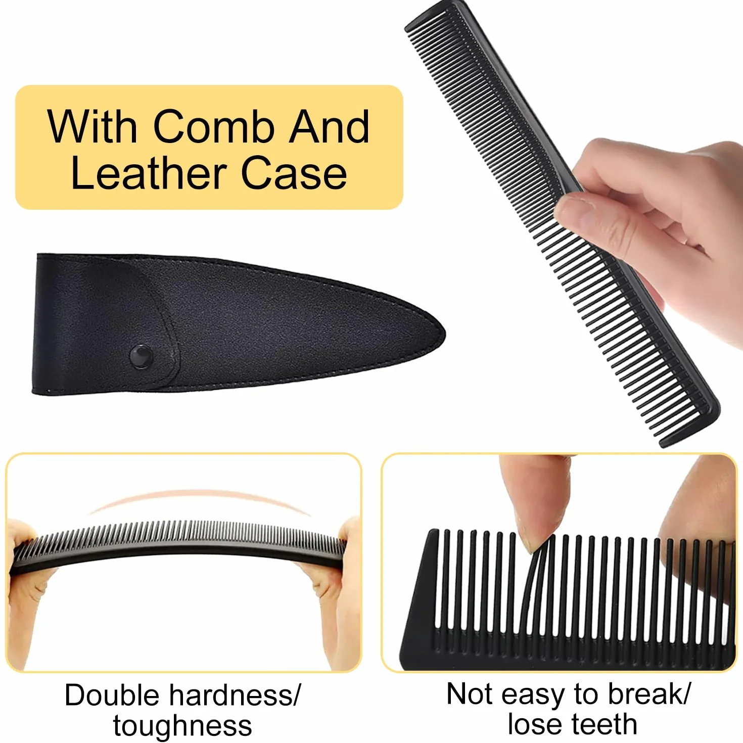 Forbici Parrucchiere Professionali, Premium Forbice Capelli Con Pettine E Caso, Parrucchieri Barbieri Donna, Uomo, Bambino (15.5cm)