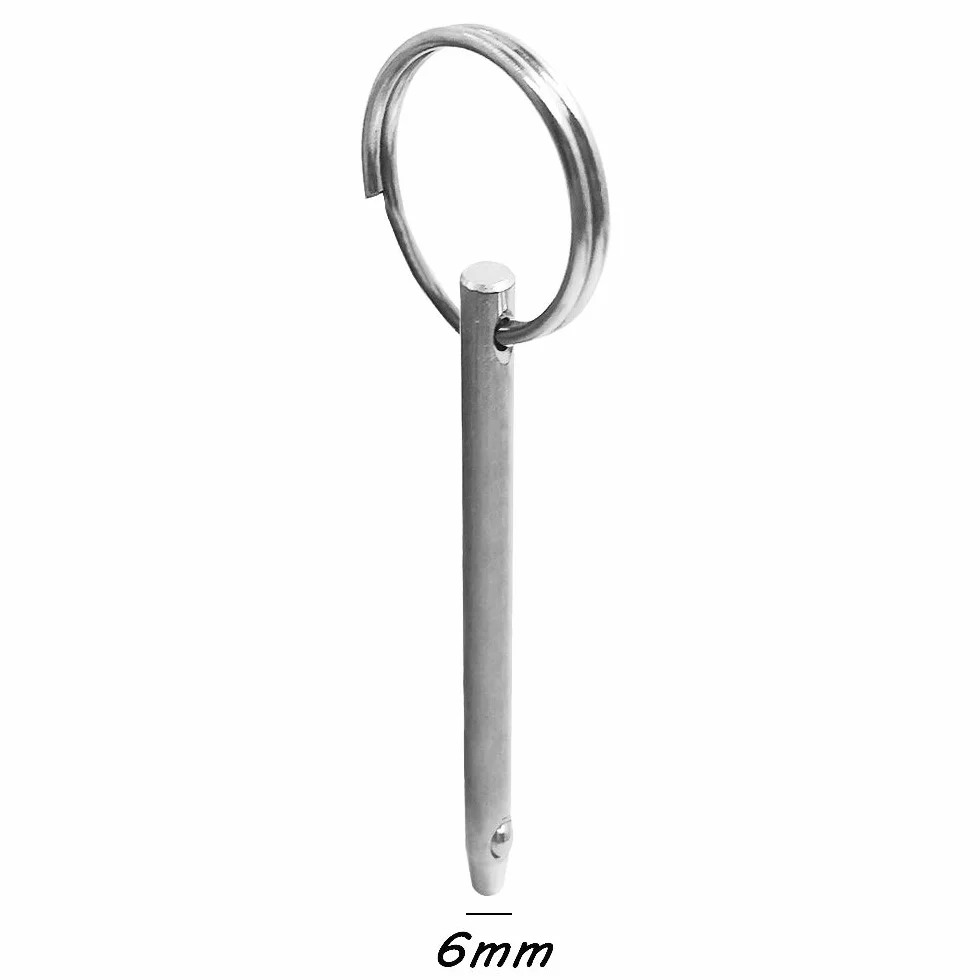 Set di 4 perni a sgancio rapido 8 mm 6,3 mm 76 mm acciaio inox 316 per barche bimini
