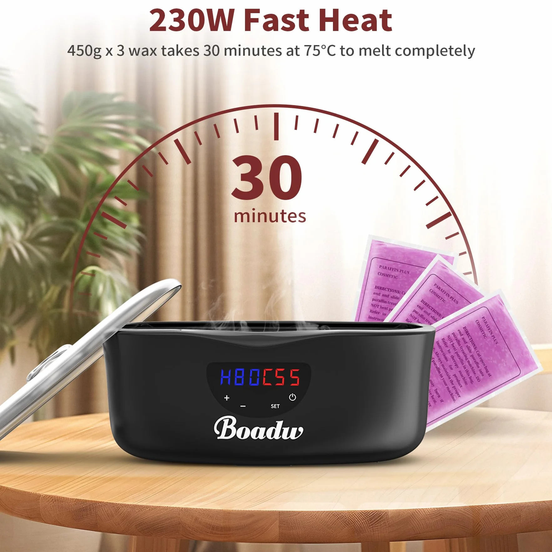 Bagno di paraffina per mani e piedi, 4000 ml di paraffina per bagno di paraffina secca e ruvida, con cera di paraffina da 900 g e accessori, ottimo regalo per spa nero