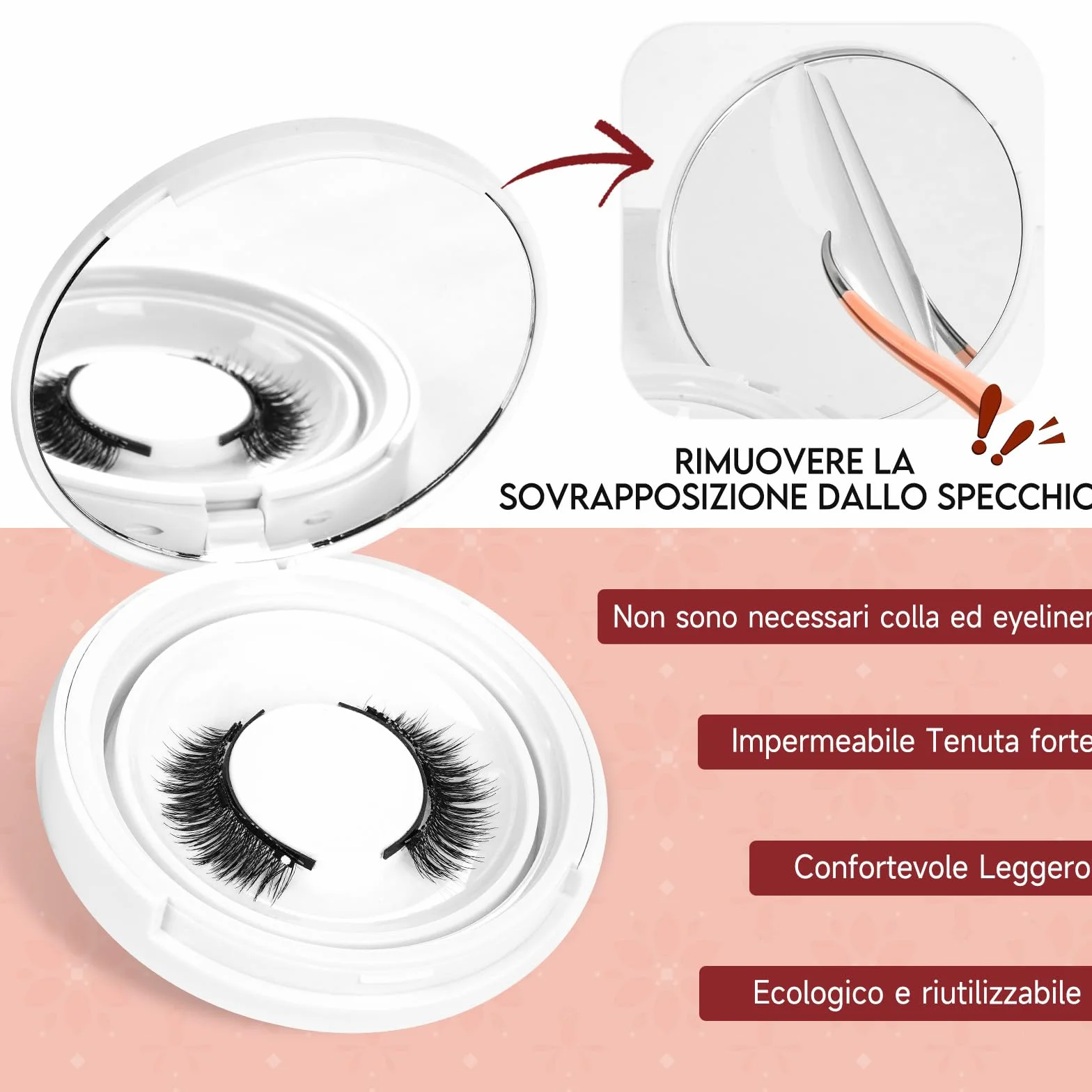 Higu Clace Ciglia Magnetiche Con Applicatore, Non C'è Bisogno Di Colla Magnetica Per Ciglia Facile Da Indossare E Rimuovere (Style-A)
