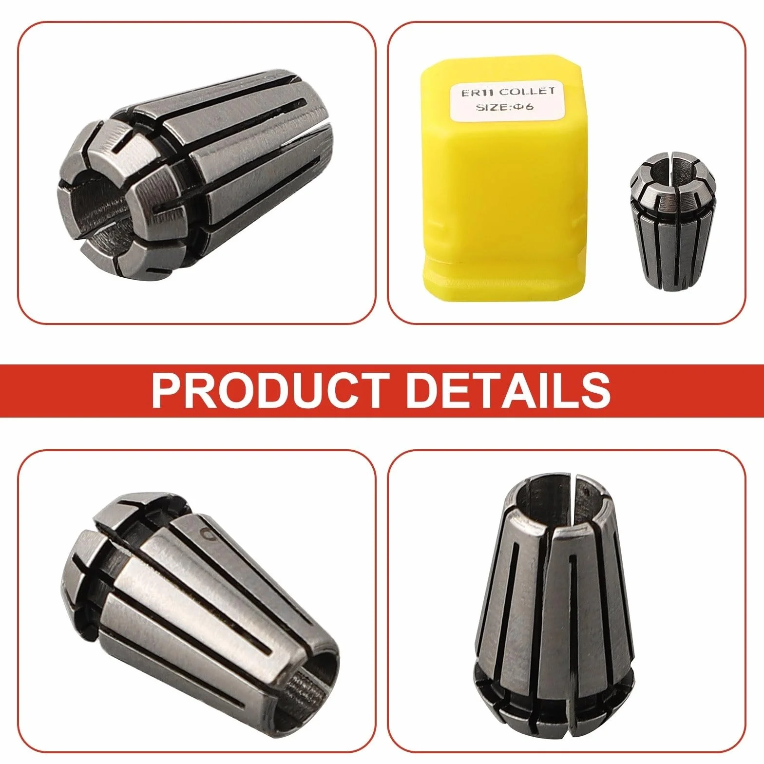 ER11 Collet Set Self Release Precisione Acciaio 6mm