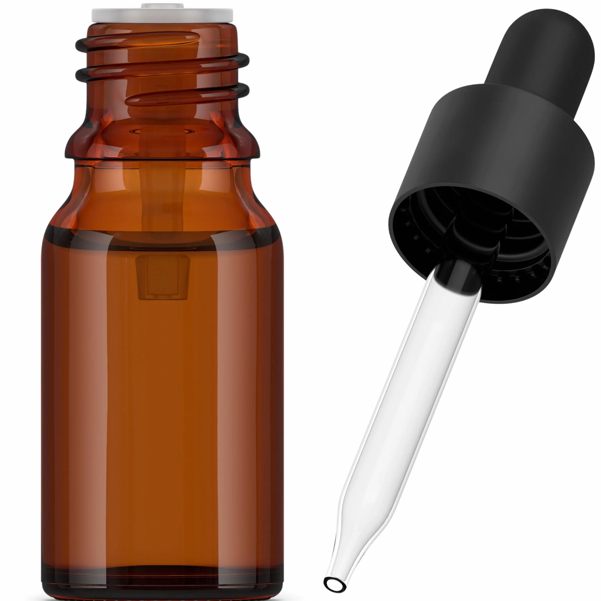 Essenciales 2 flaconi contagocce in vetro ambrato per oli essenziali, massaggio, aromaterapia, flacone da laboratorio, ambra, 10 ml