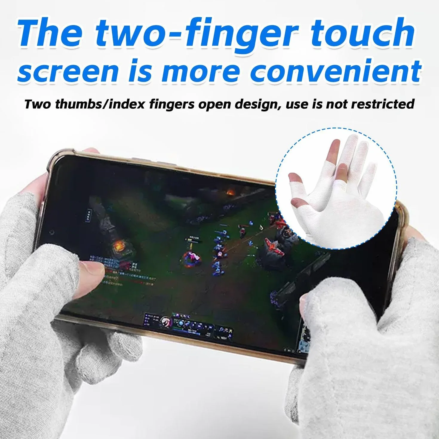 6 paia di guanti per touch screen, 6 paia di guanti da dito completi, guanti da lavoro, guanti idratanti per il sonno, guanti bianchi versatili