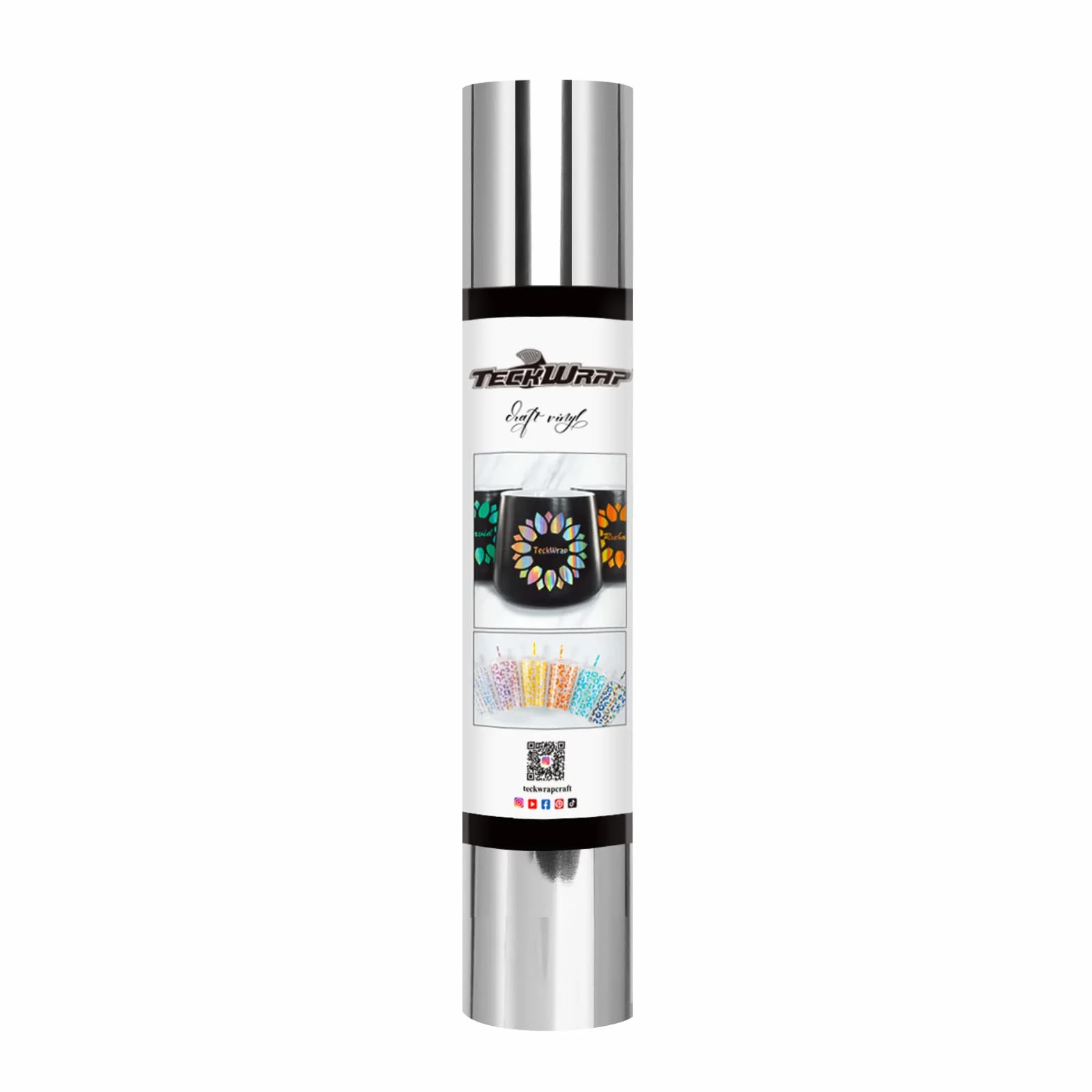 TECKWRAP Rotolo di vinile adesivo adesivo argento cromato 1ft x 5ft