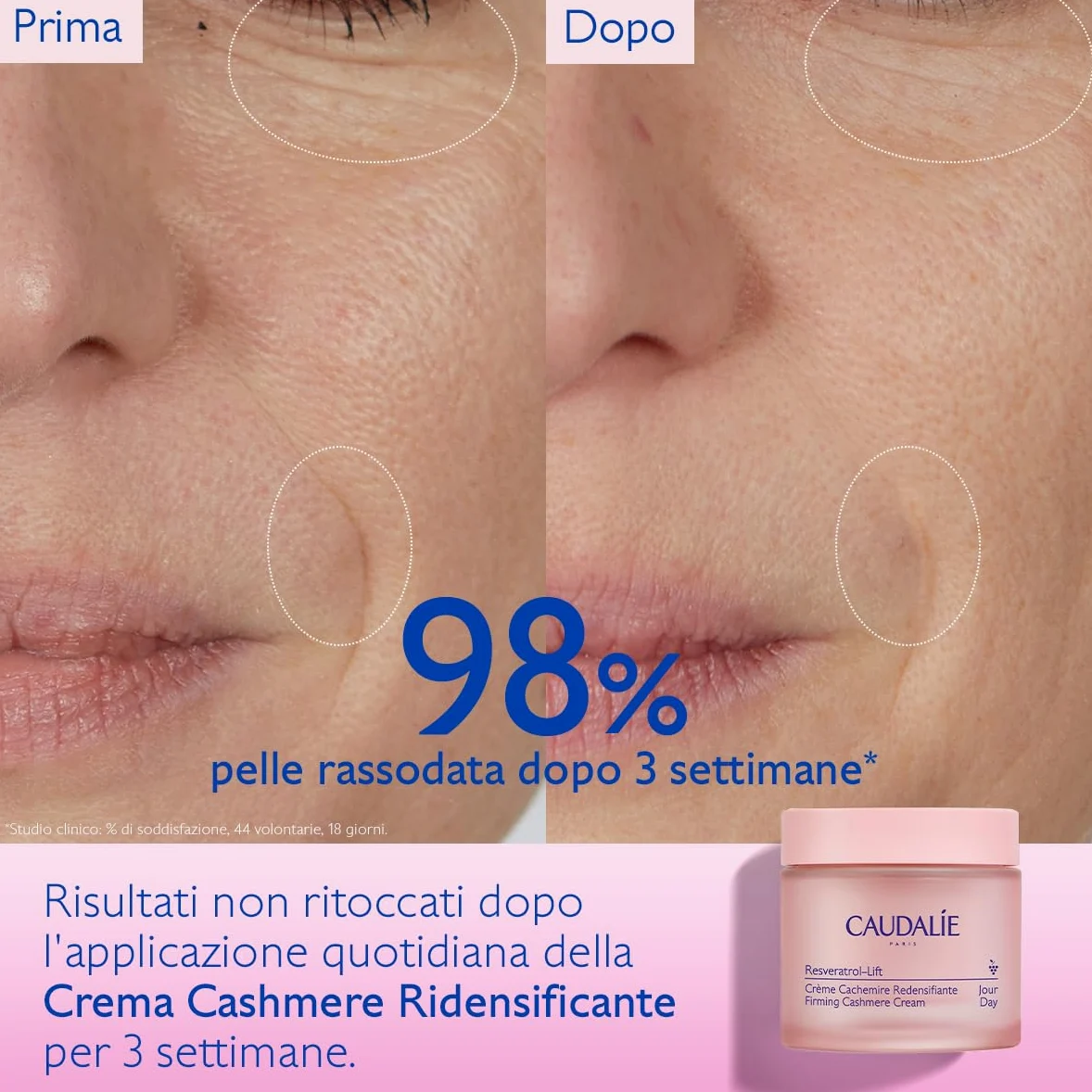Caudalie Resveratrol-Lift Crema Cashmere Ridensificante – Collagene Vegano, Resveratrolo, Acido Ialuronico, Anti-rughe e Rassodante, 98% Origine Naturale, Vegana, 50 mL