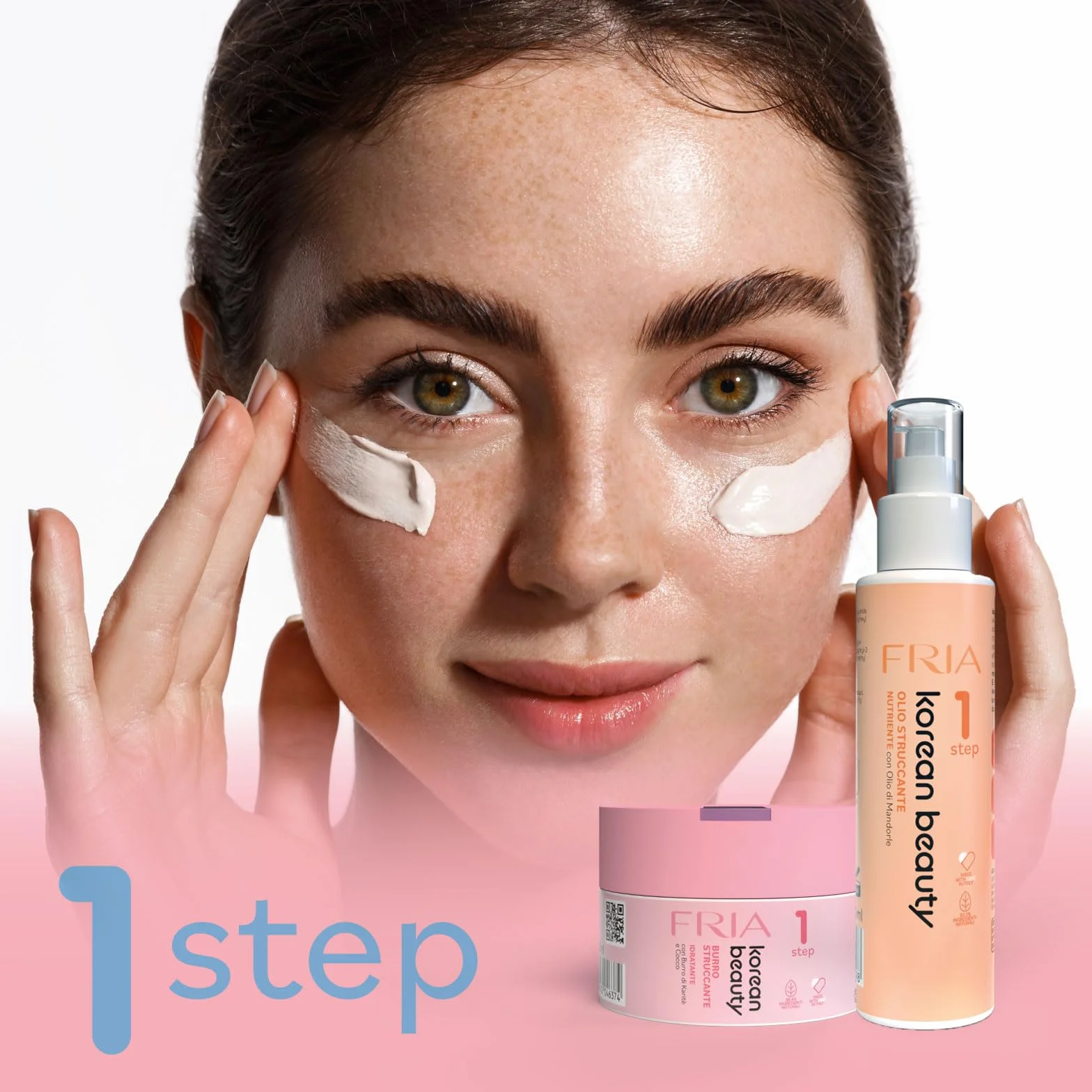 Fria Korean Beauty Kit Doppia Detersione, Burro Struccante Idratante Korean Beauty + Mousse Detergente Delicata Korean Beauty + Maschera Viso Purificante Fria Giappone in Omaggio