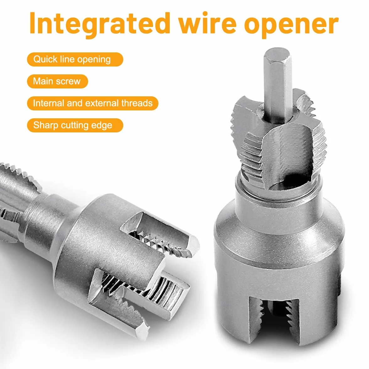 Filettatore per Tubi PVC/PPR 2 Pezzi 2 in 1 Kit Utensile Integrato Filettatura Interna Esterna 1/2" 3/4" Trapano Elettrico