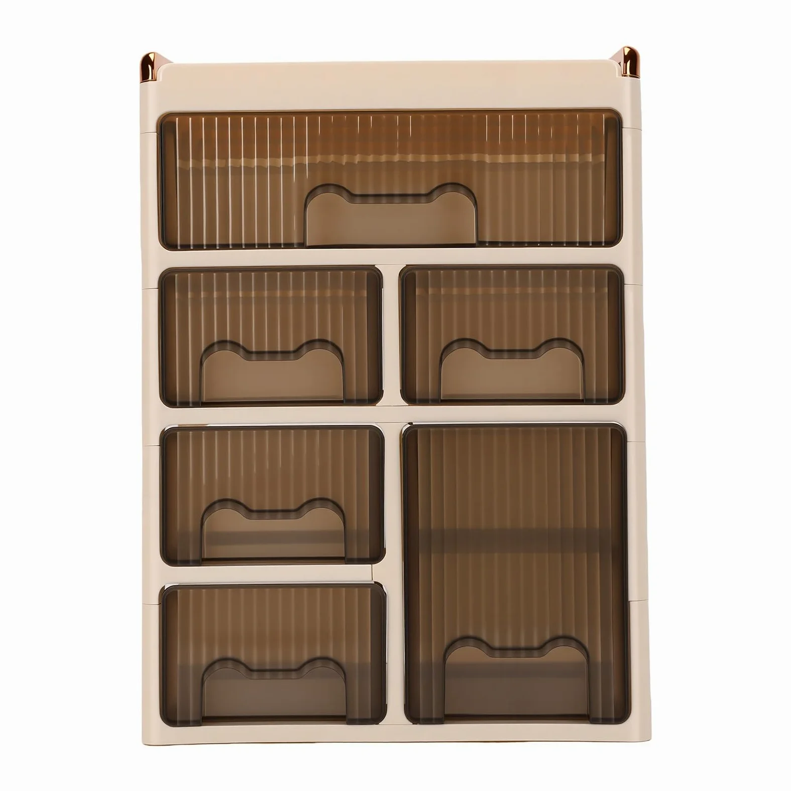 RIZGHWOY Organizer per Trucco Acrilico a 4 Livelli, Piano di Lavoro con Maniglie Dorate