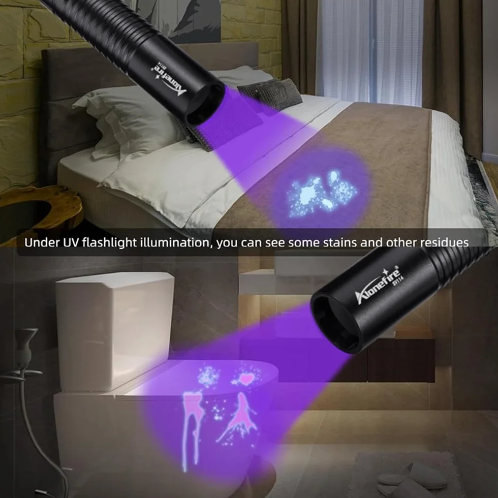 Alonefire SV114 Torcia UV LED Professionale 365nm USB C Ricaricabile Ultravioletti con Batteria