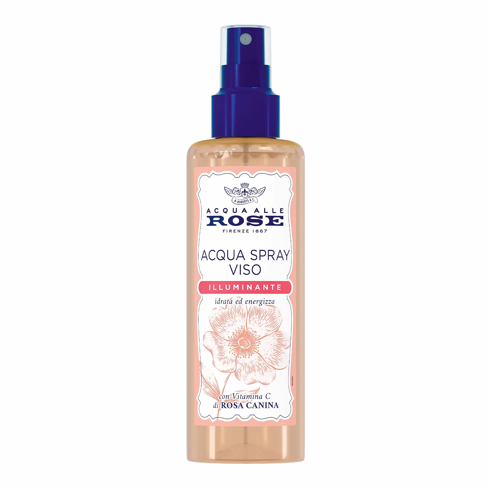 Acqua alle Rose, Acqua Spray Viso Illuminante, Ottima per Pelli Spente e Opache, Rinfresca ed Energizza la Pelle, con Vitamina C di Rosa Canina, 200 ml