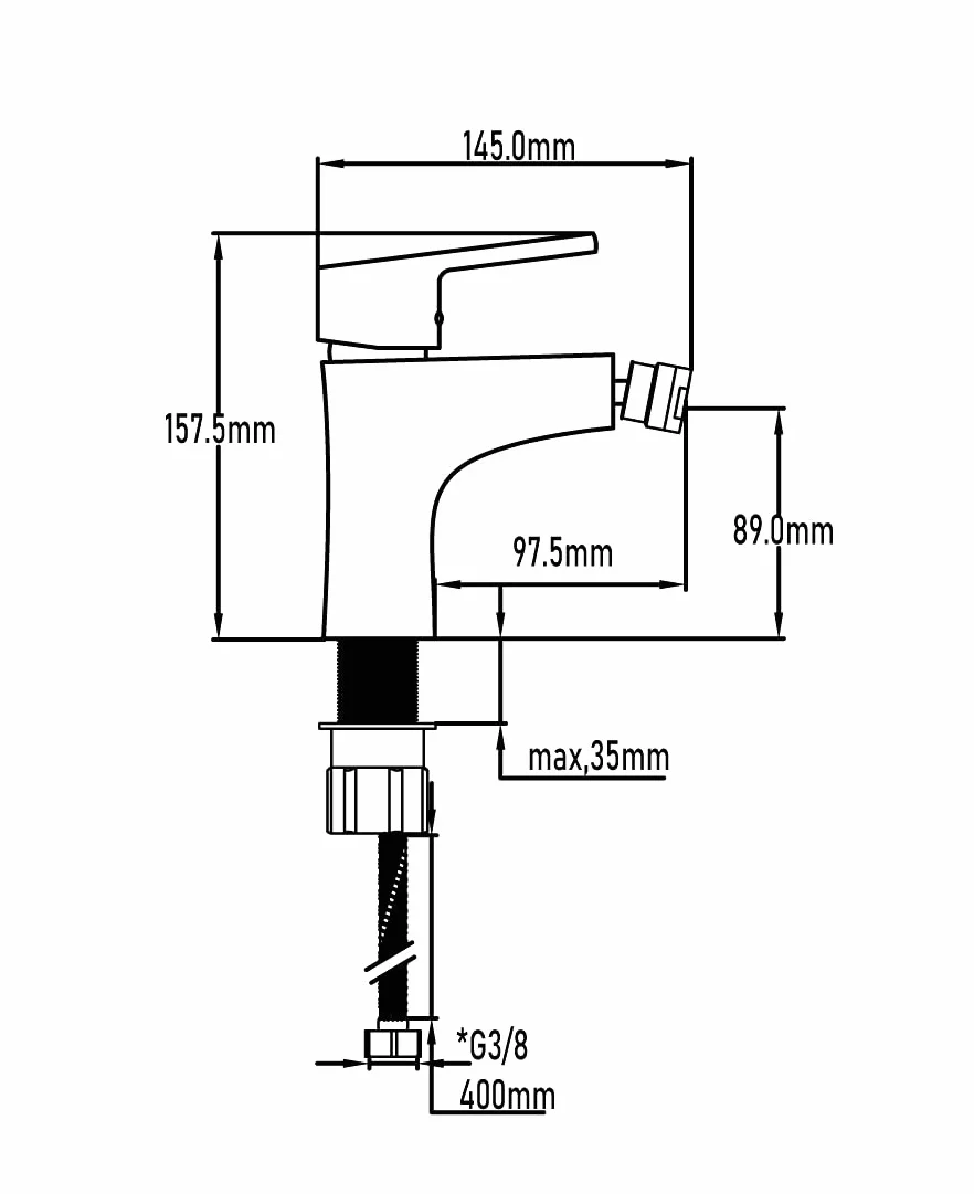 RUBINETTO MONOCOMANDO BIDET ALAMO