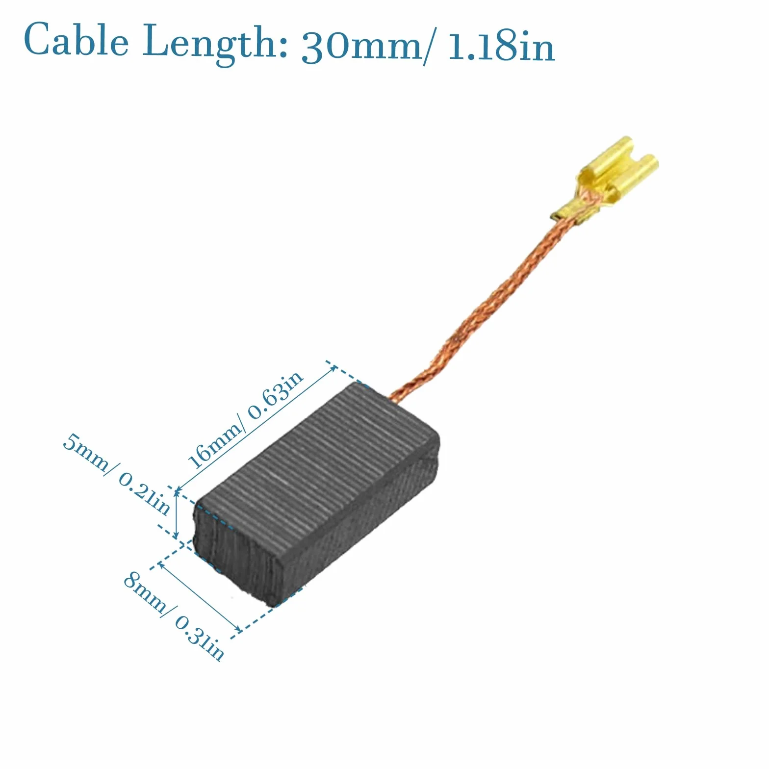 QUARKZMAN 16x8x5mm Carbonio Spazzola di Carbone di Ricambio 8 Pezzi per Motore Elettrico Utensili