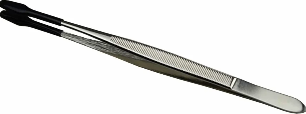 Pinzette in Acciaio con Punte Rotonde Antiscivolo per Raccolta Francbolli Monete e Piccoli Oggetti Delicati
