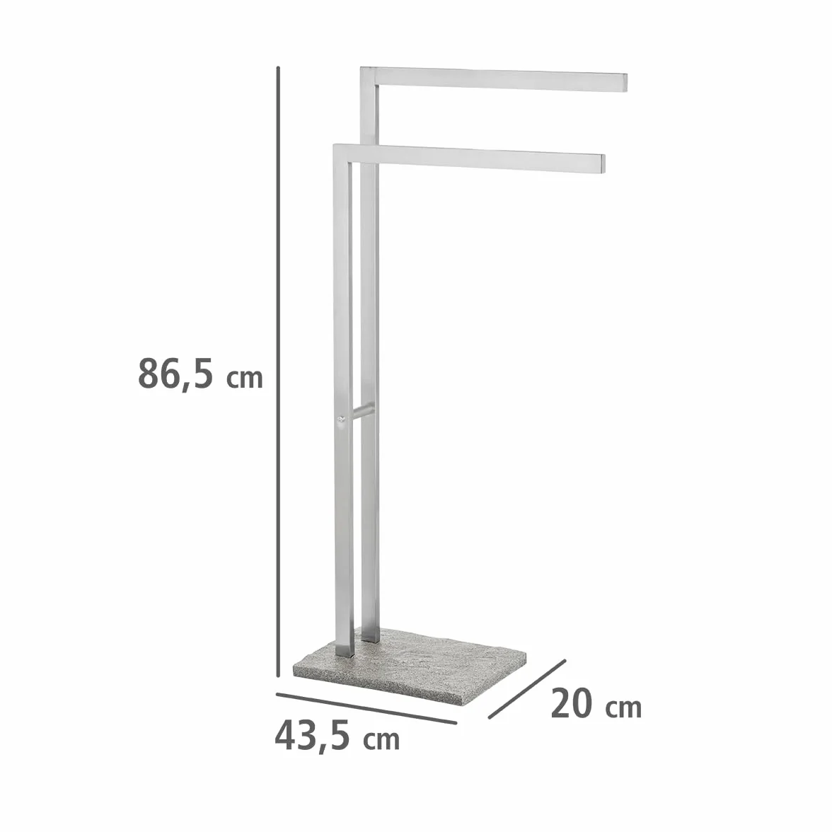 WENKO Piantana portasalviette Granite Acciaio inossidabile 43.5 x 86.5 x 20 cm Satinato