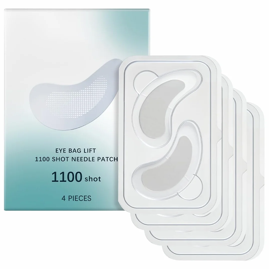 4 Coppie Microneedling Eye Patches, Patch Occhi con Microaghi Microneedling Eye Patches con Acido Ialuronico Idratano, per le donne, trucco bellezza viaggiatori | Riducono Borse e Occhiaie