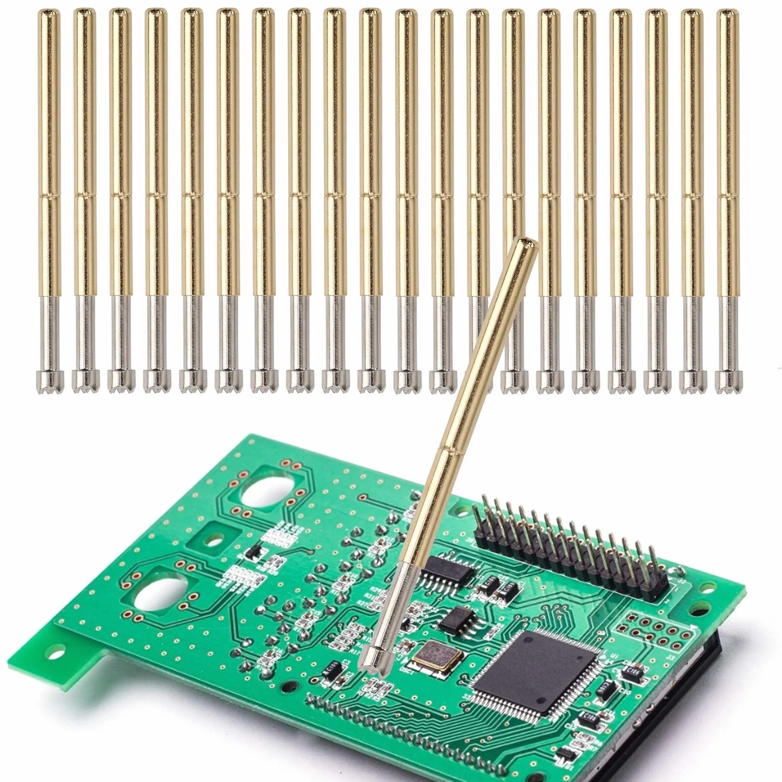 Sonde per test a molla 100 pezzi, pin di contatto 9 artigli 2 mm P125-H